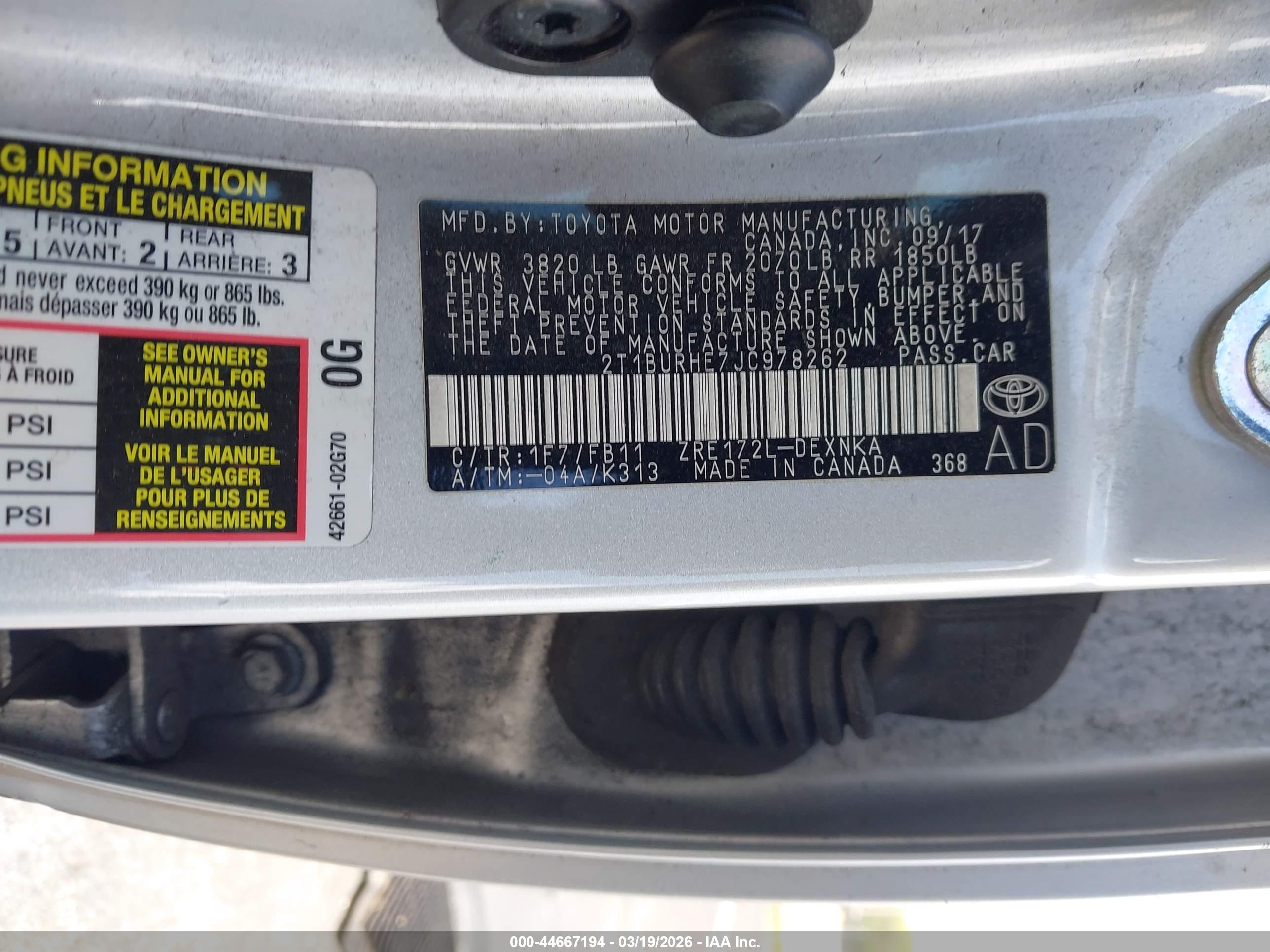TOYOTA COROLLA image 9