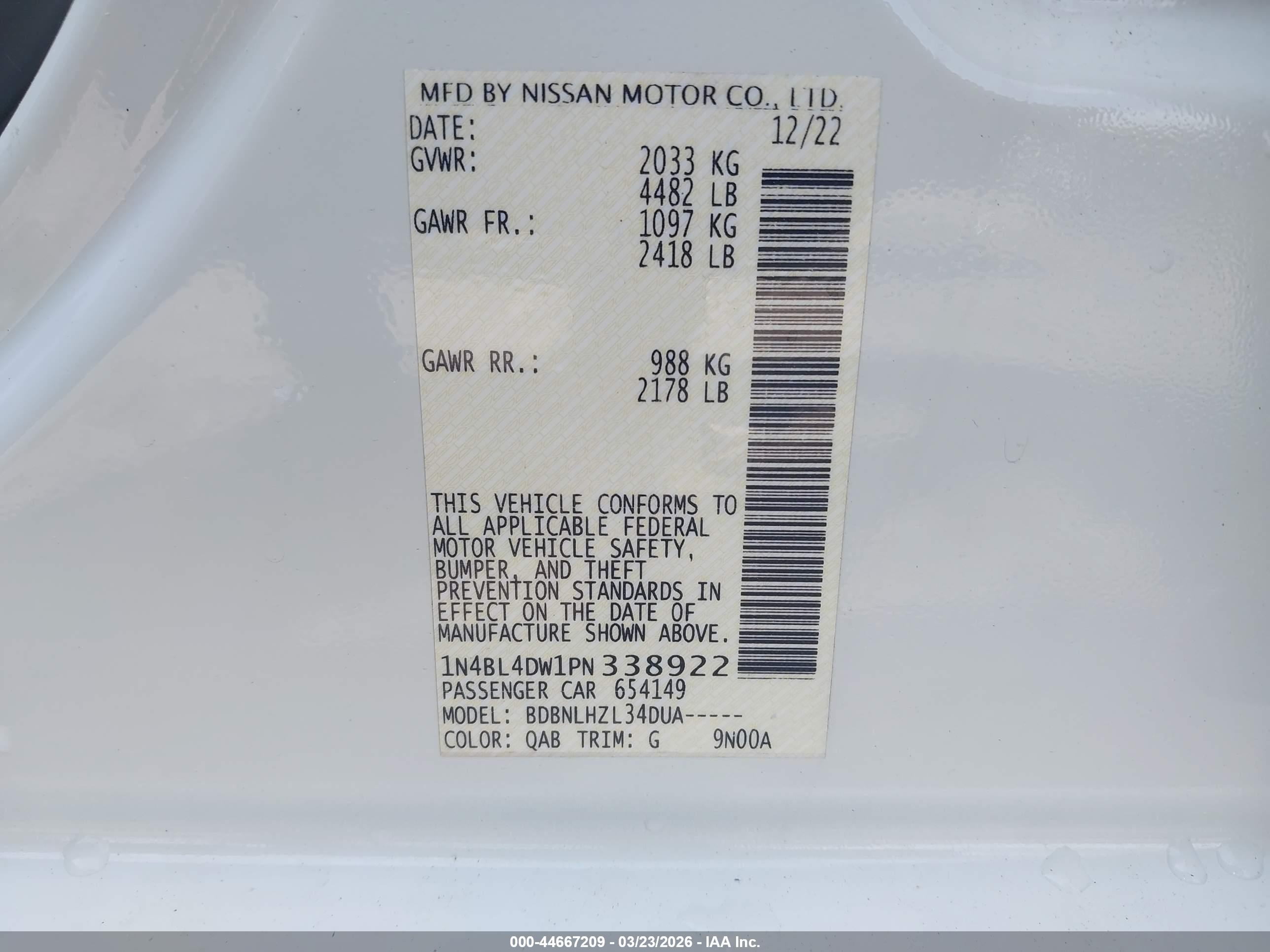 NISSAN ALTIMA image 9