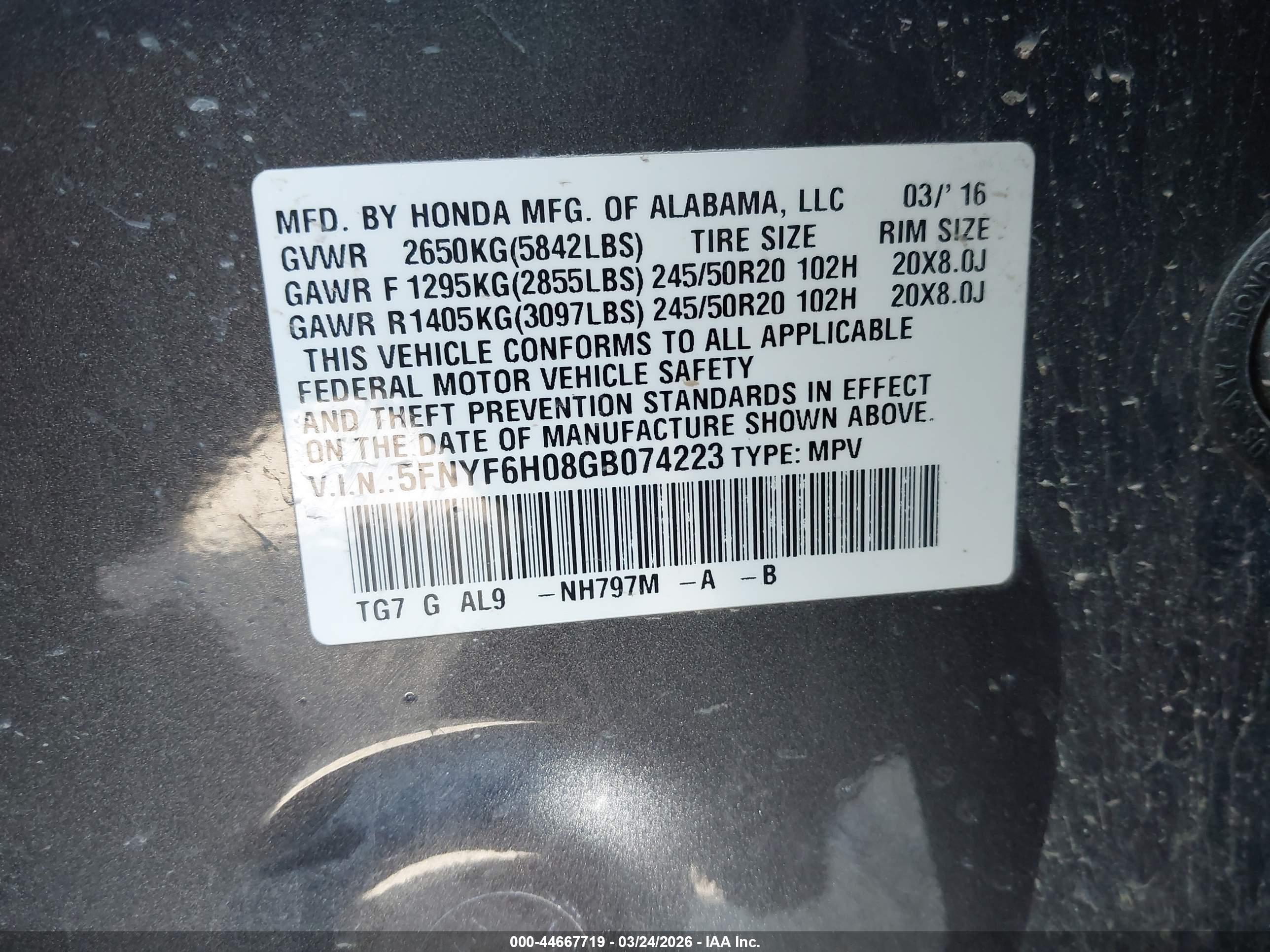 HONDA PILOT image 9