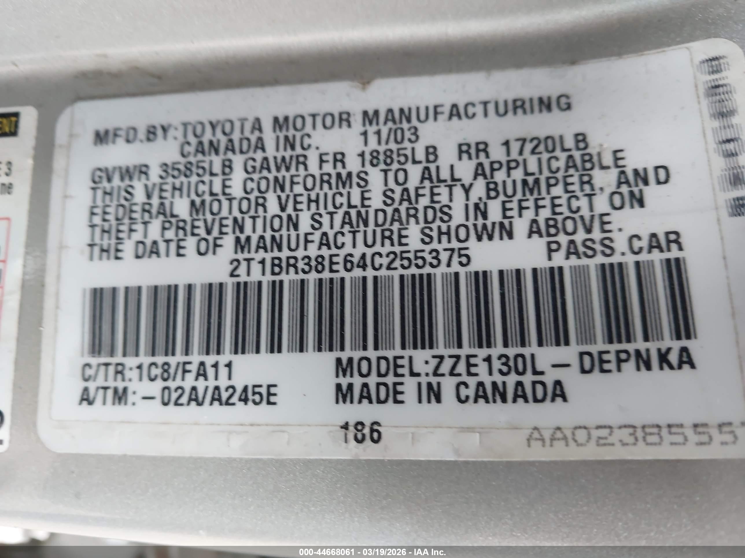 TOYOTA COROLLA image 9