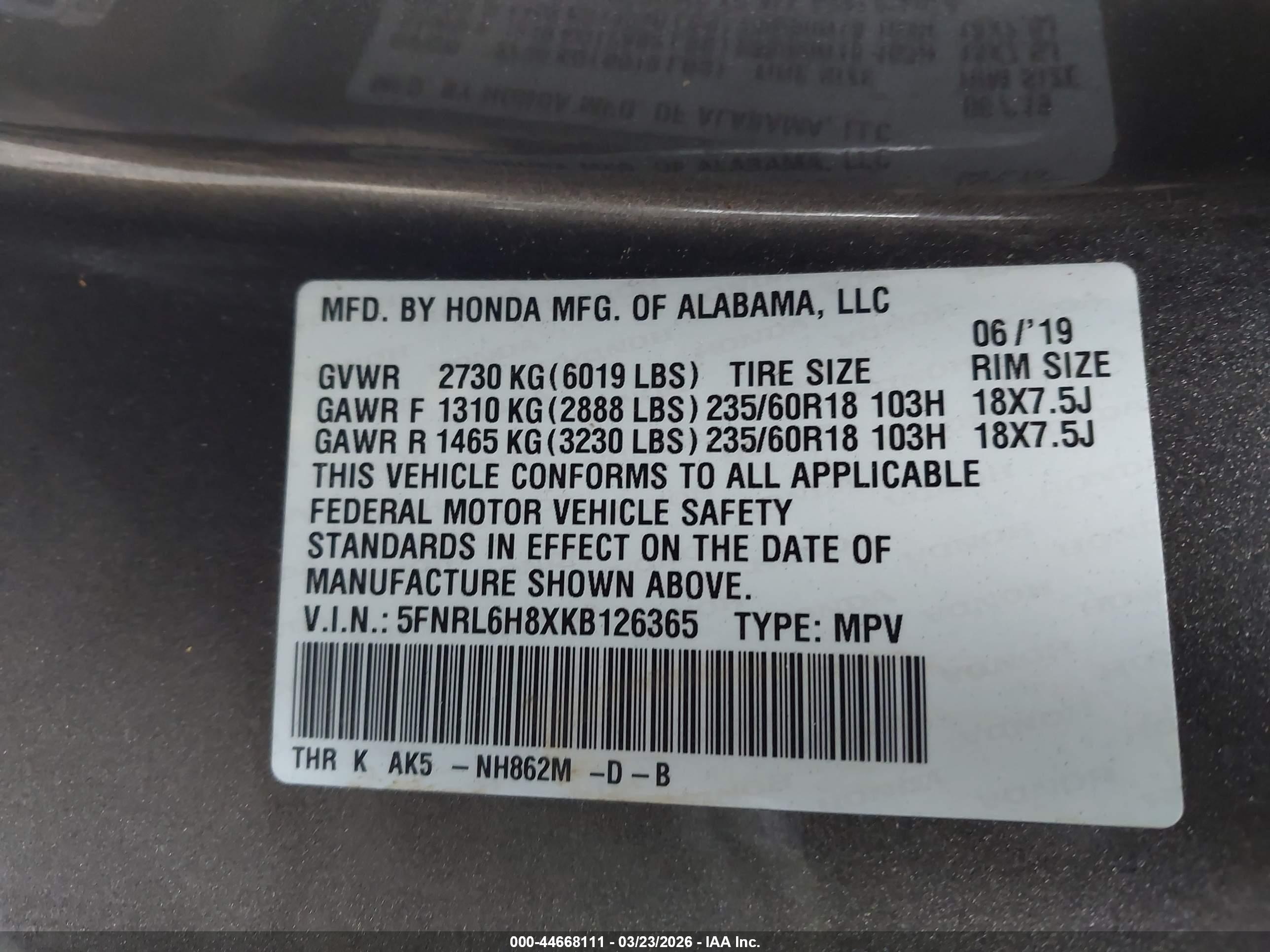 HONDA ODYSSEY image 9