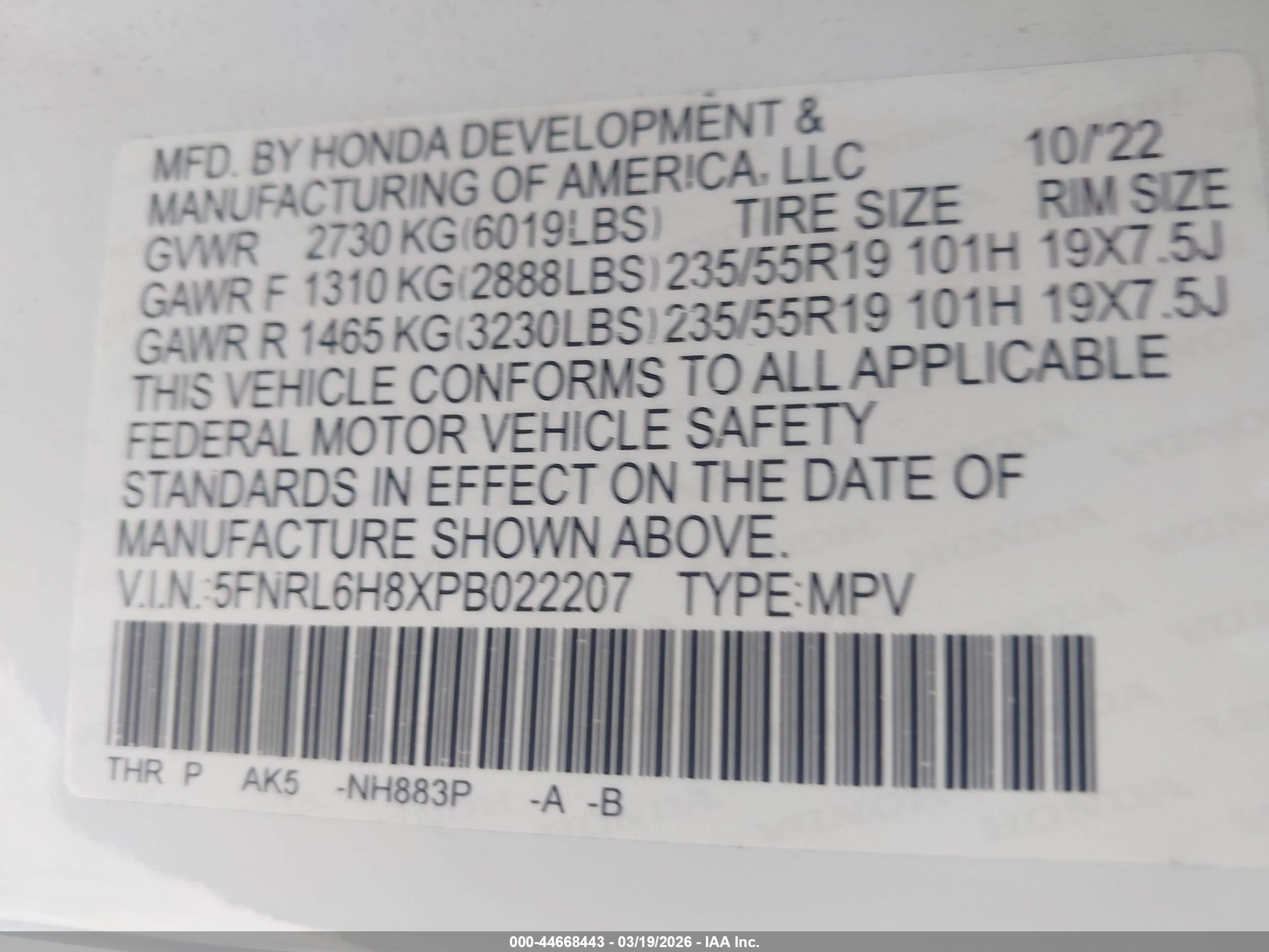 HONDA ODYSSEY image 9