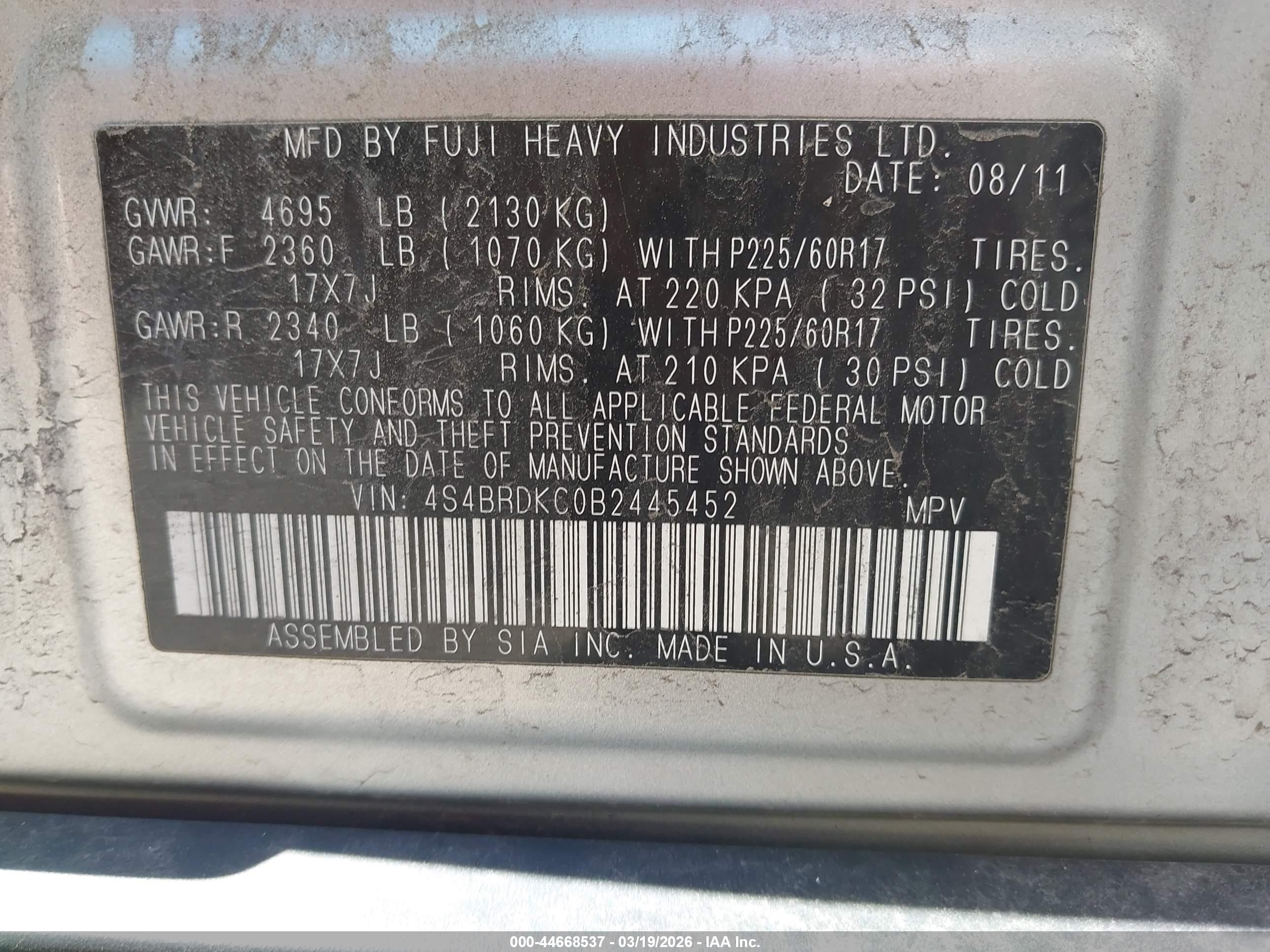 SUBARU OUTBACK image 9