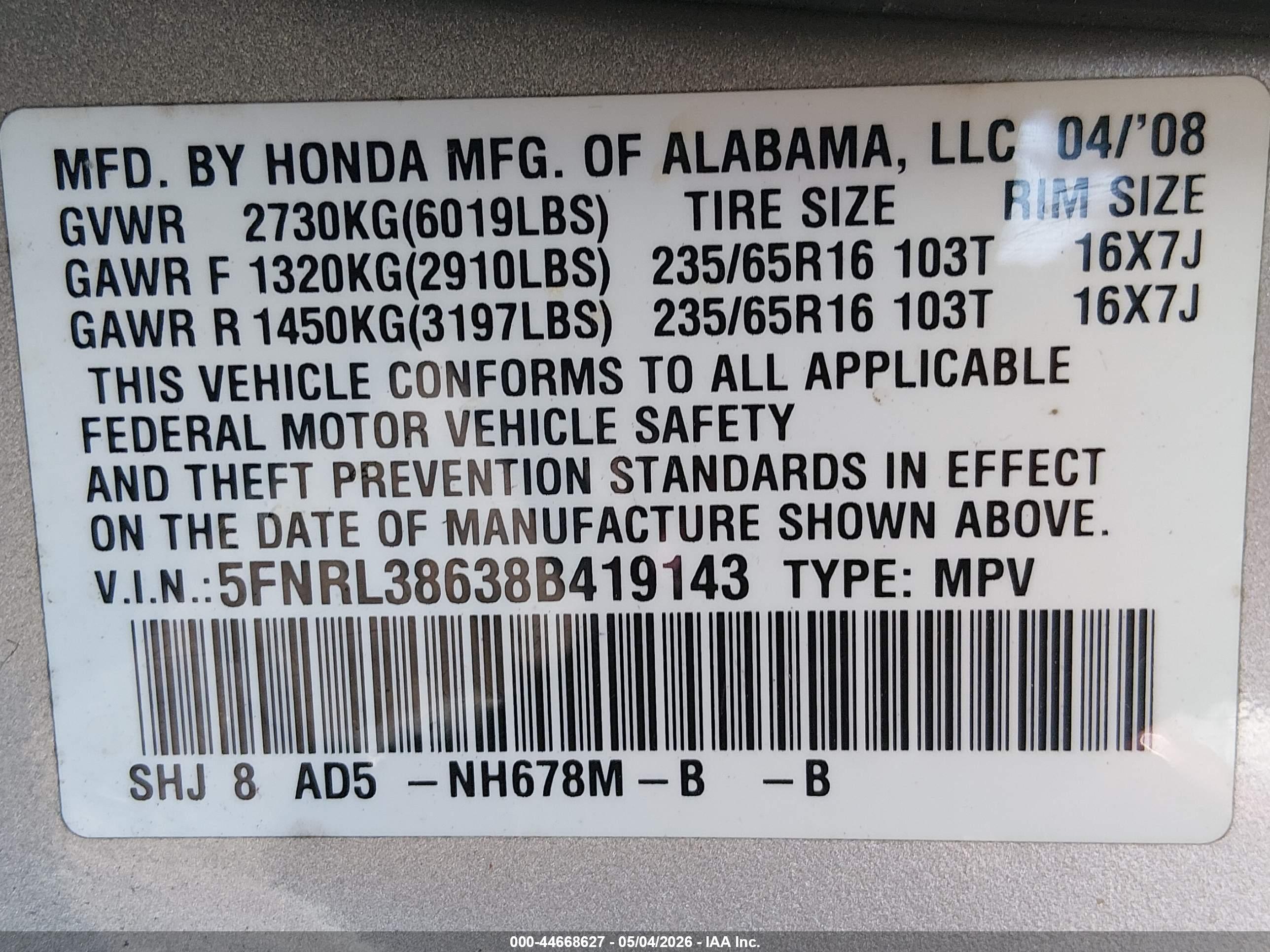 HONDA ODYSSEY image 9