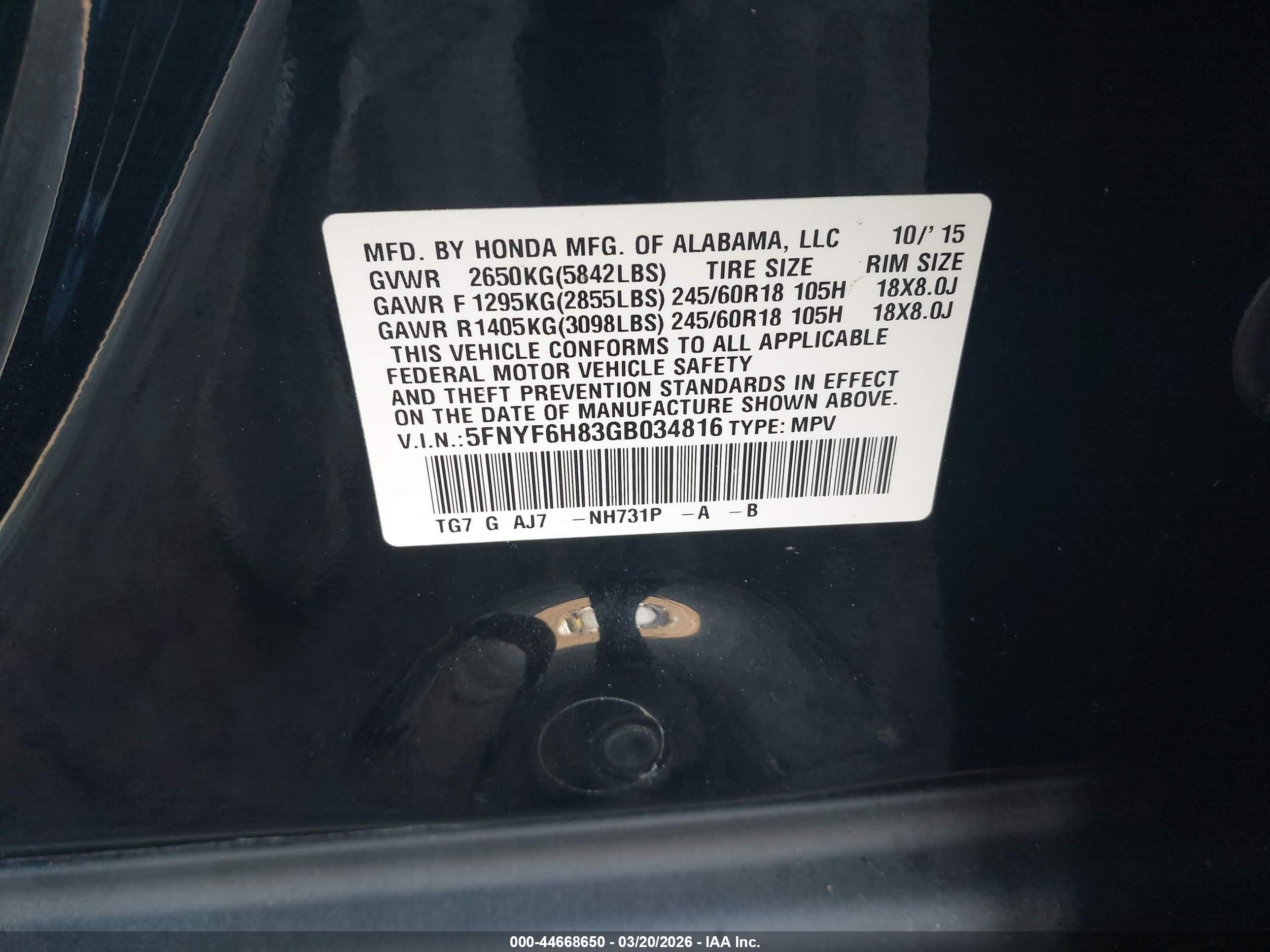 HONDA PILOT image 9