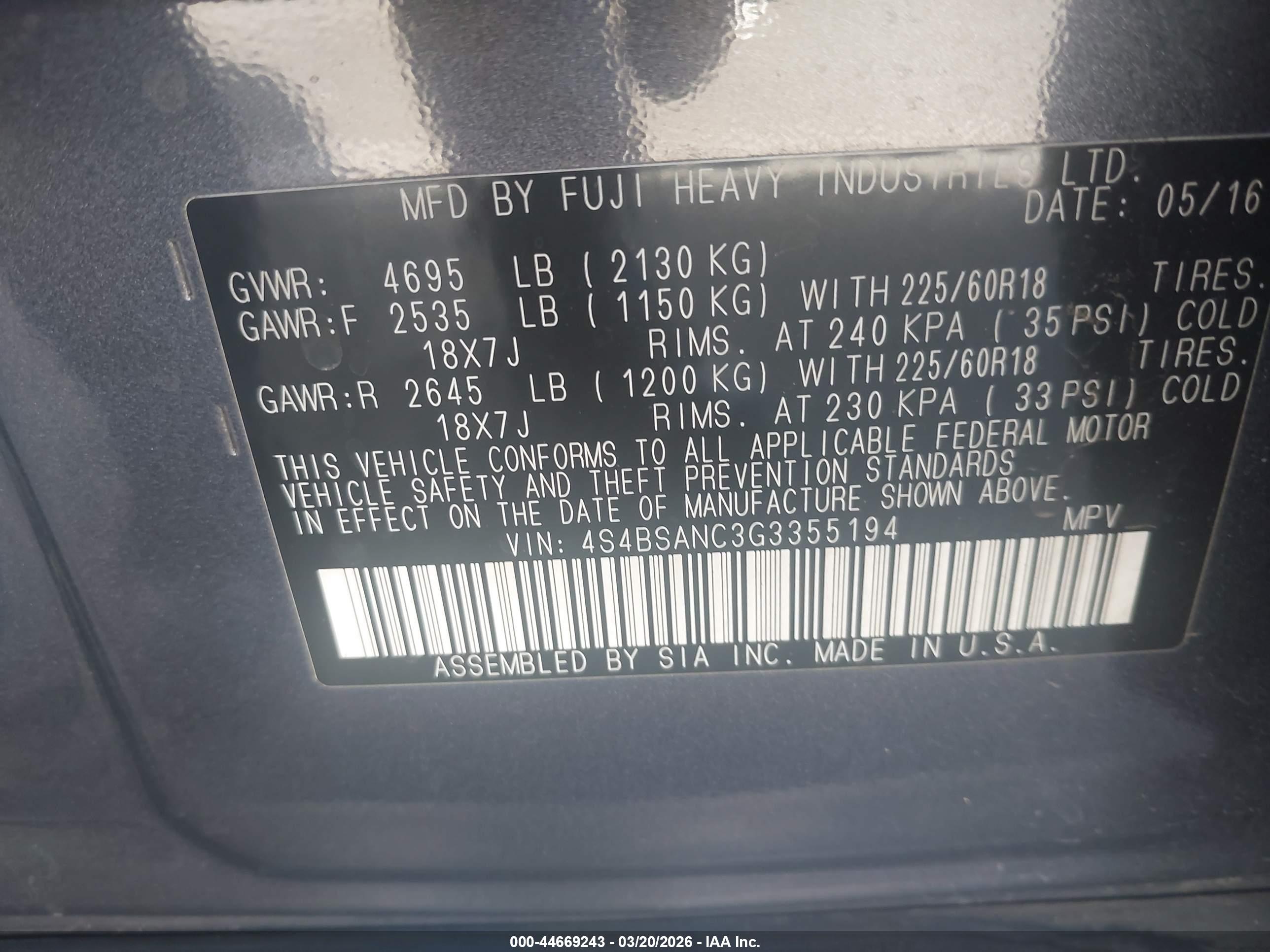 SUBARU OUTBACK image 9