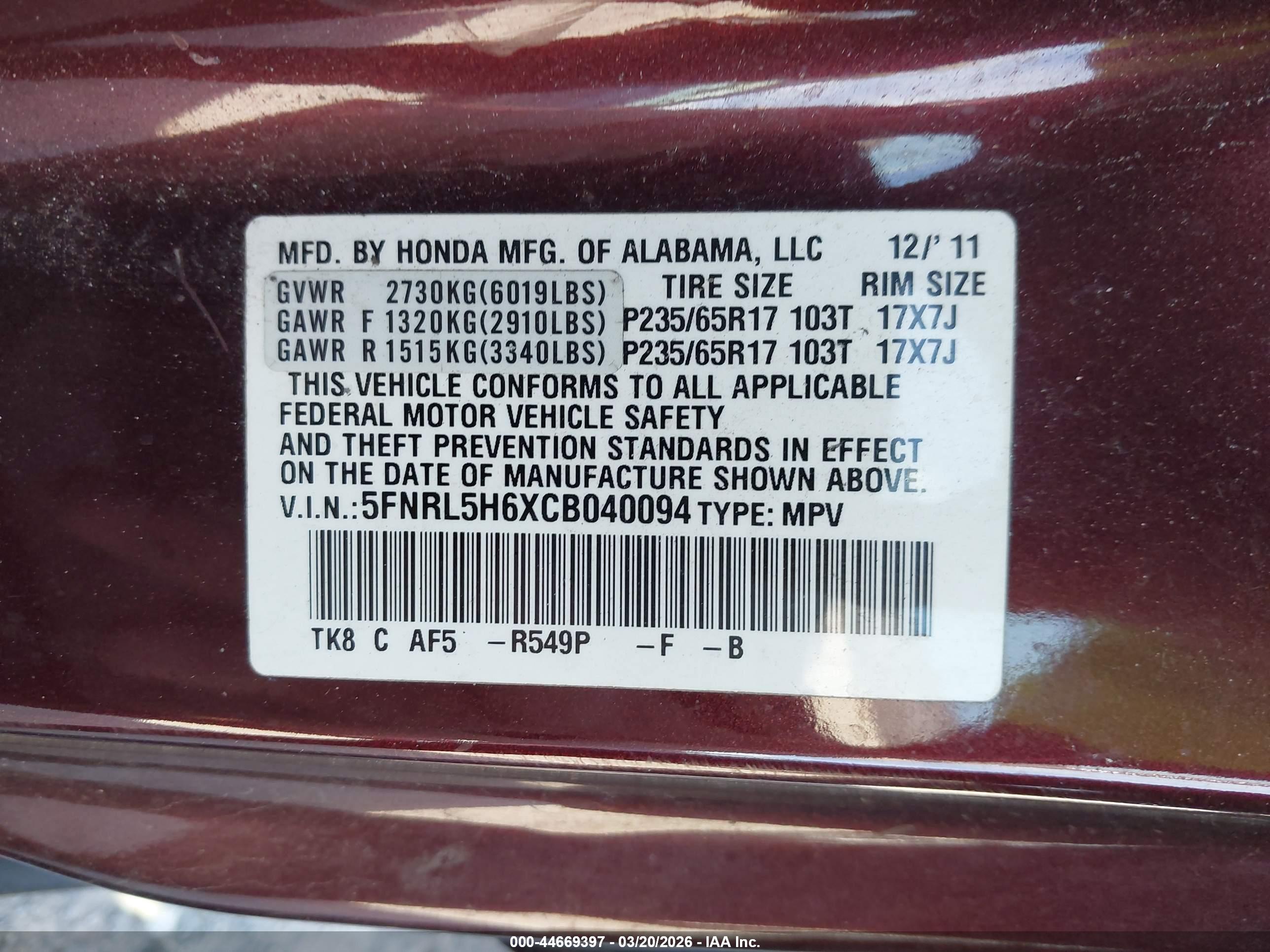HONDA ODYSSEY image 9