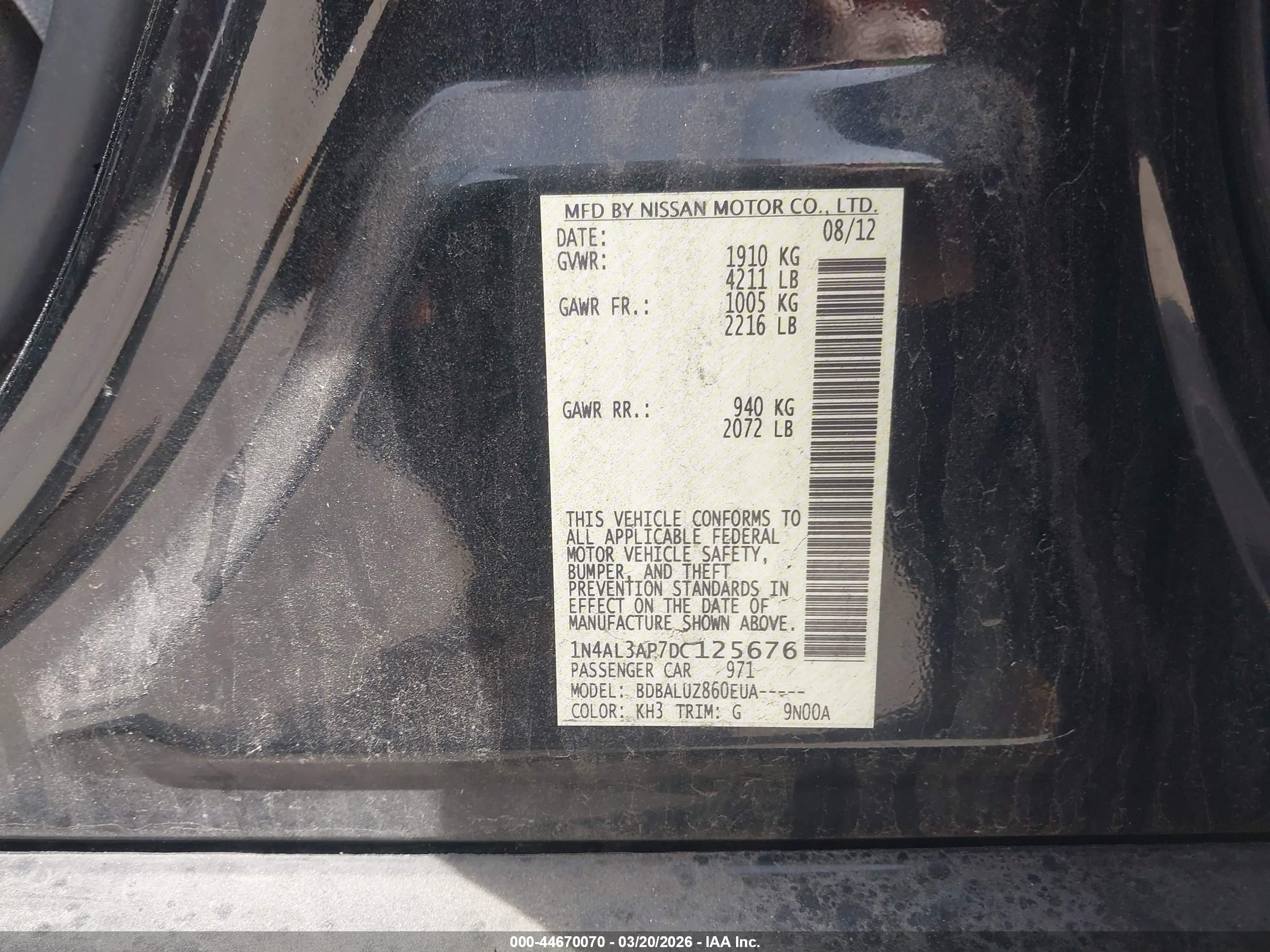 NISSAN ALTIMA image 9