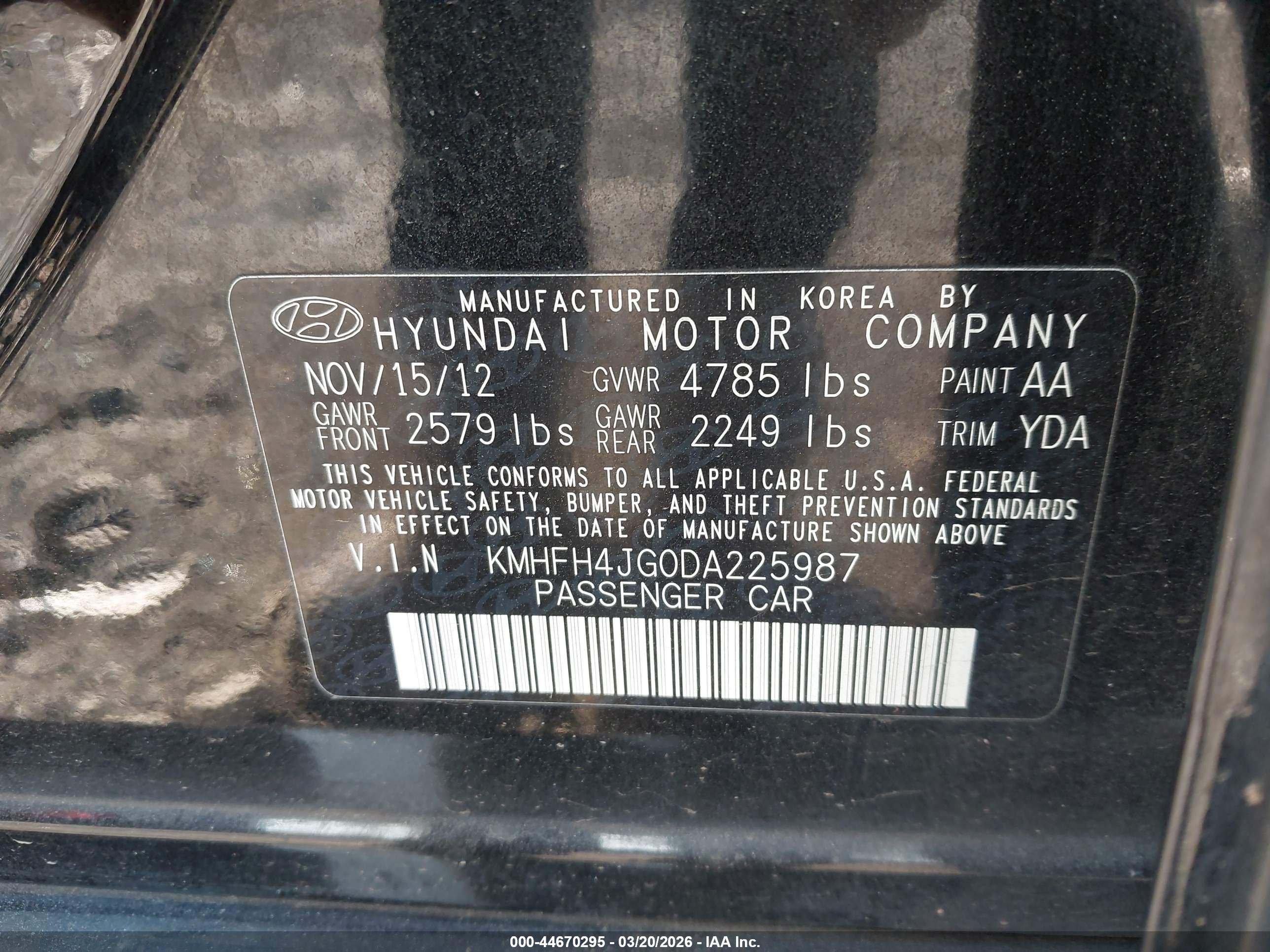 HYUNDAI AZERA image 9