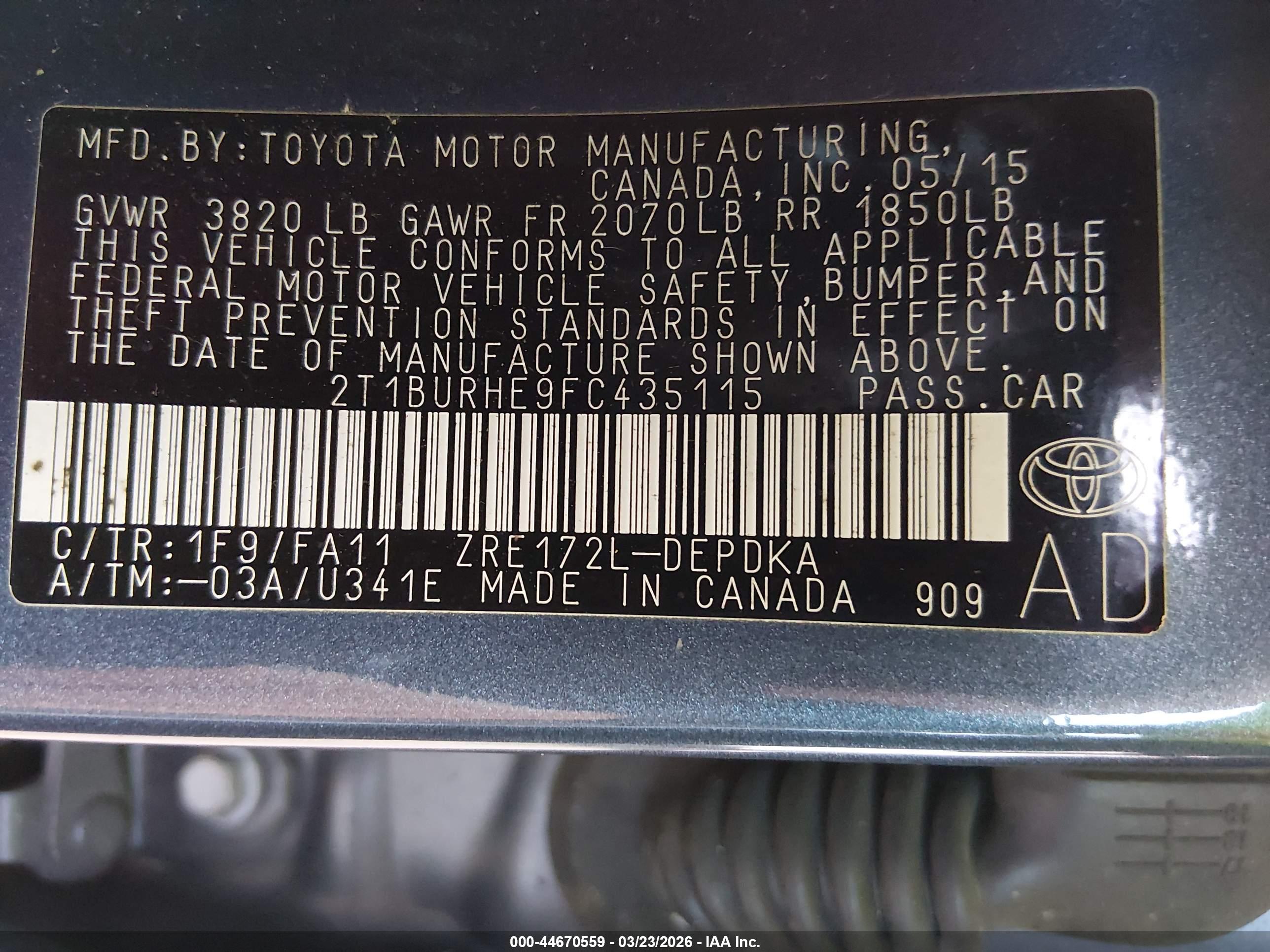 TOYOTA COROLLA image 9
