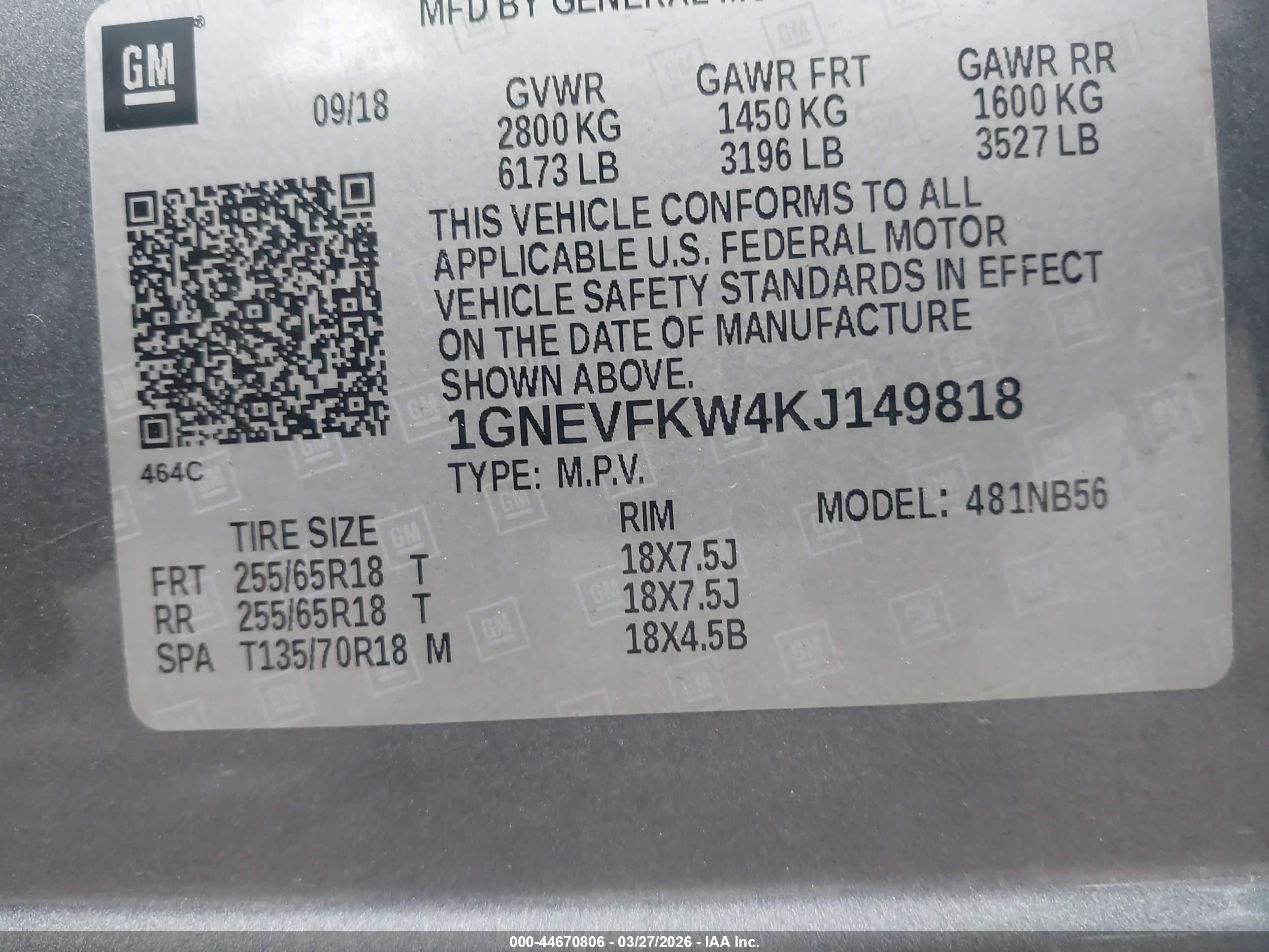 CHEVROLET TRAVERSE image 9