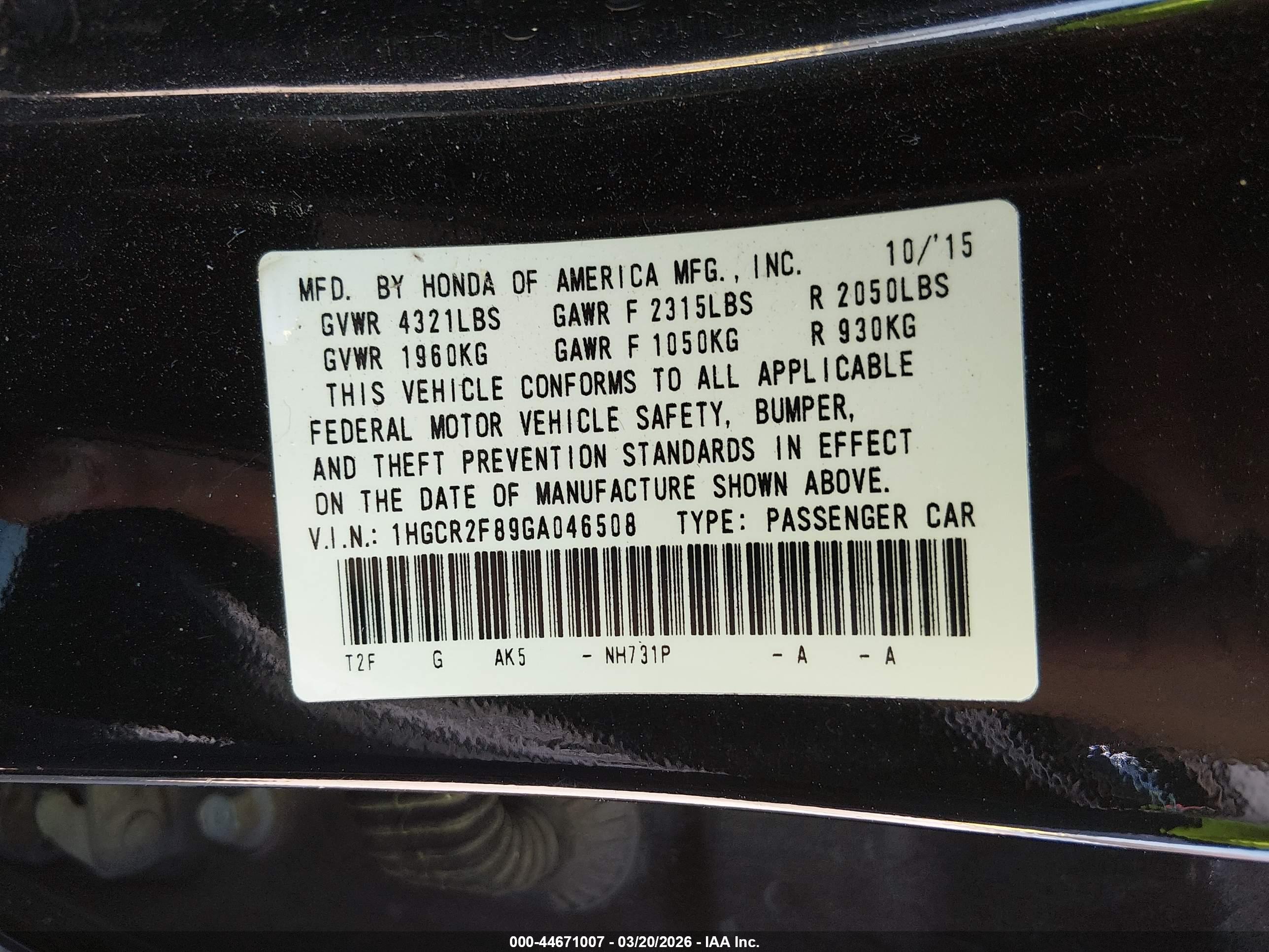 HONDA ACCORD image 9