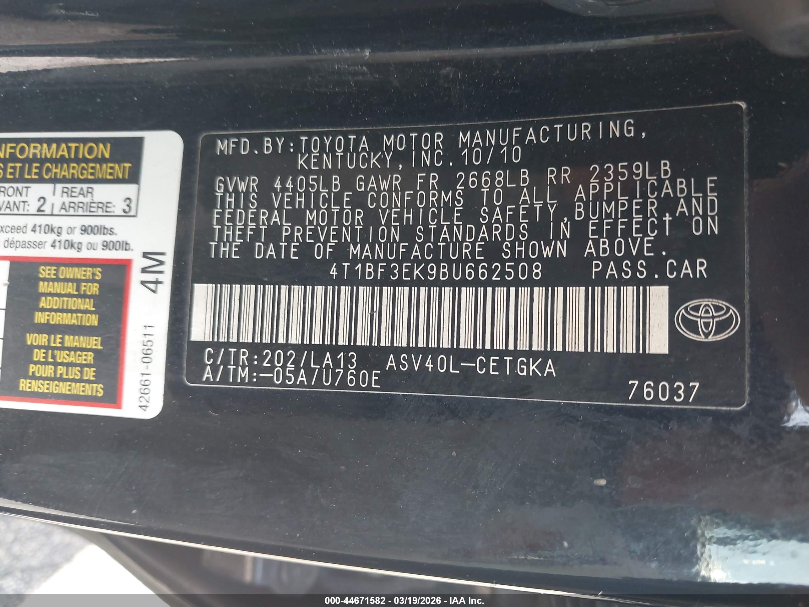 TOYOTA CAMRY image 9