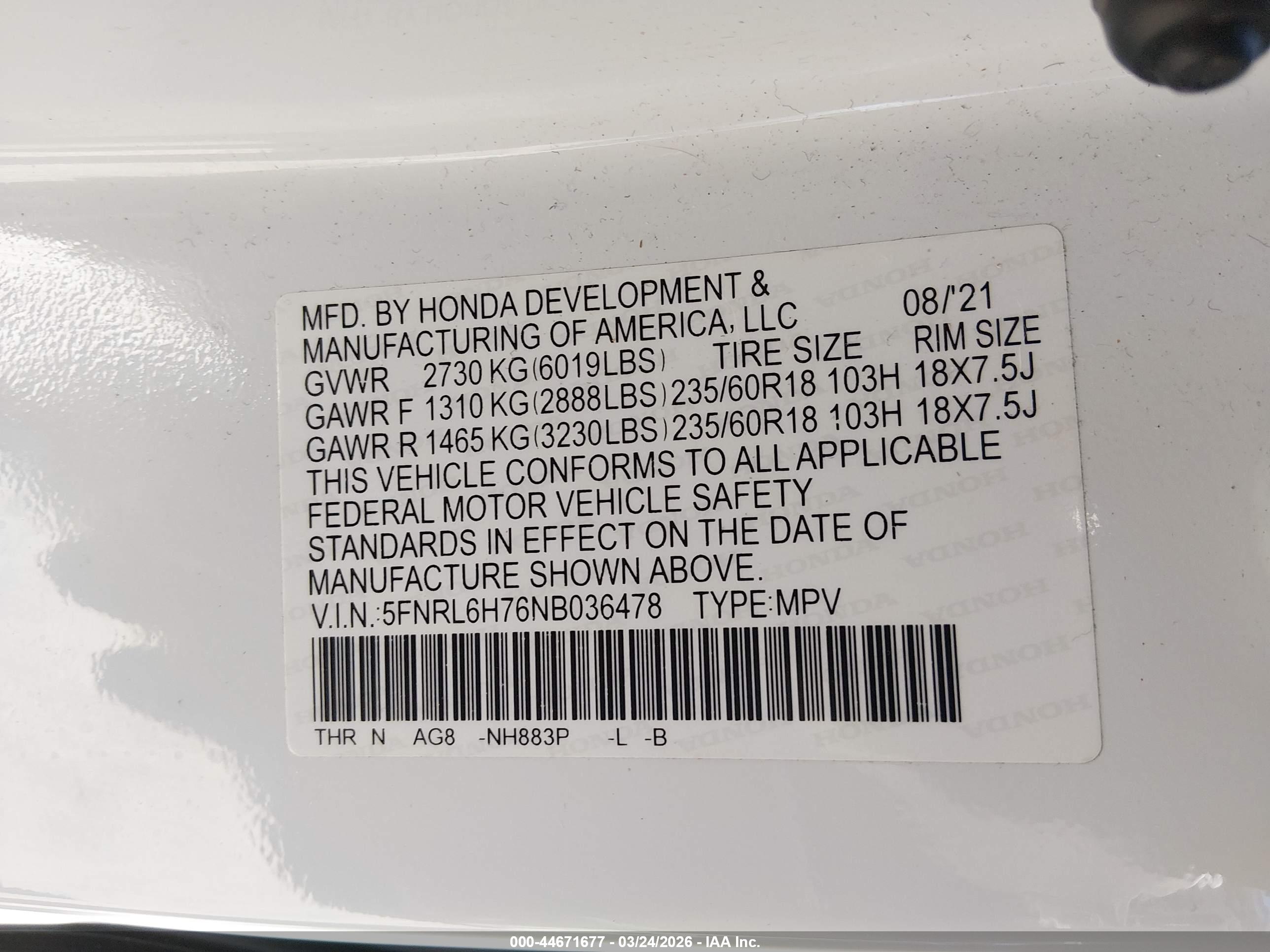 HONDA ODYSSEY image 9