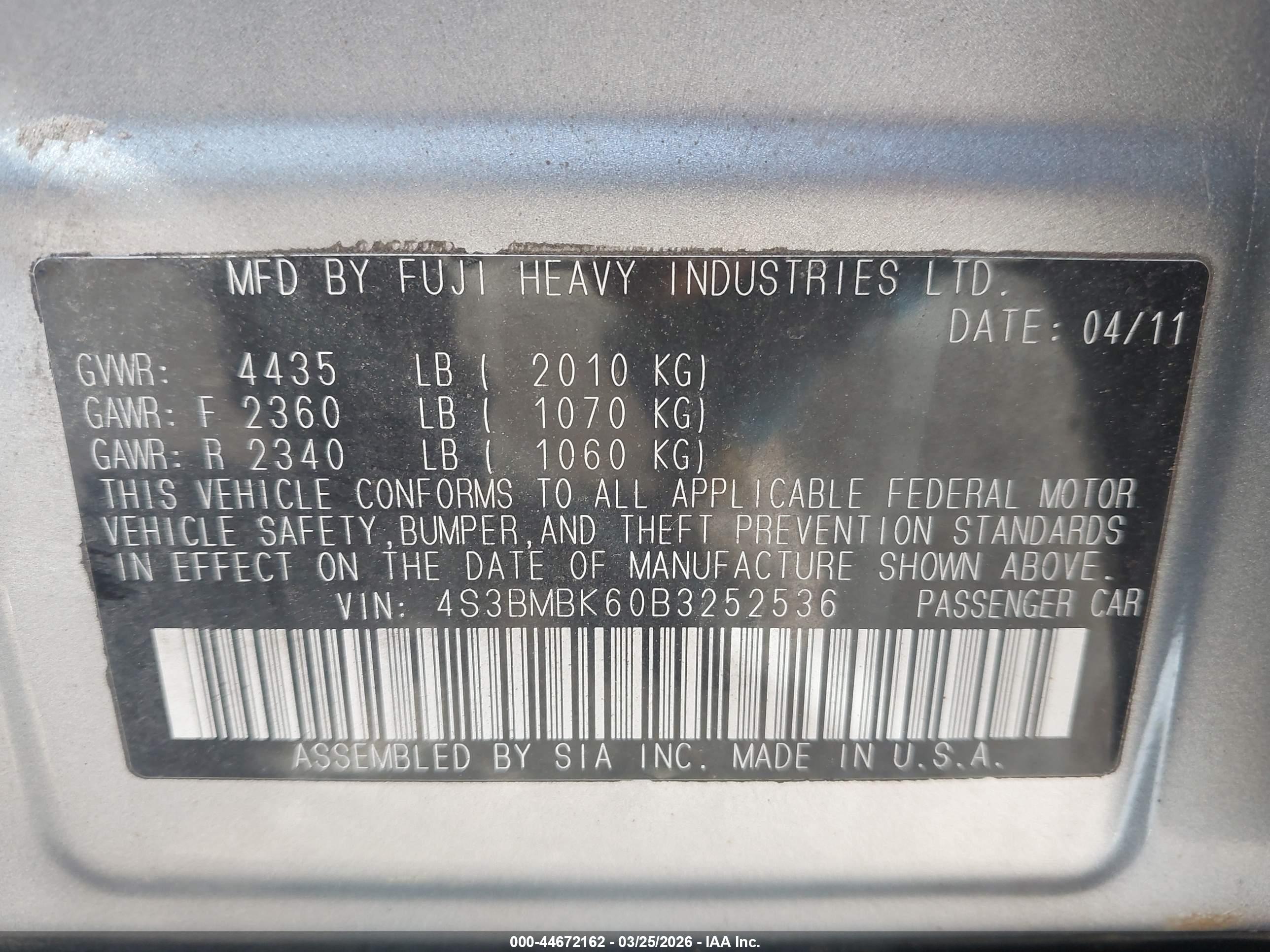 SUBARU LEGACY image 9