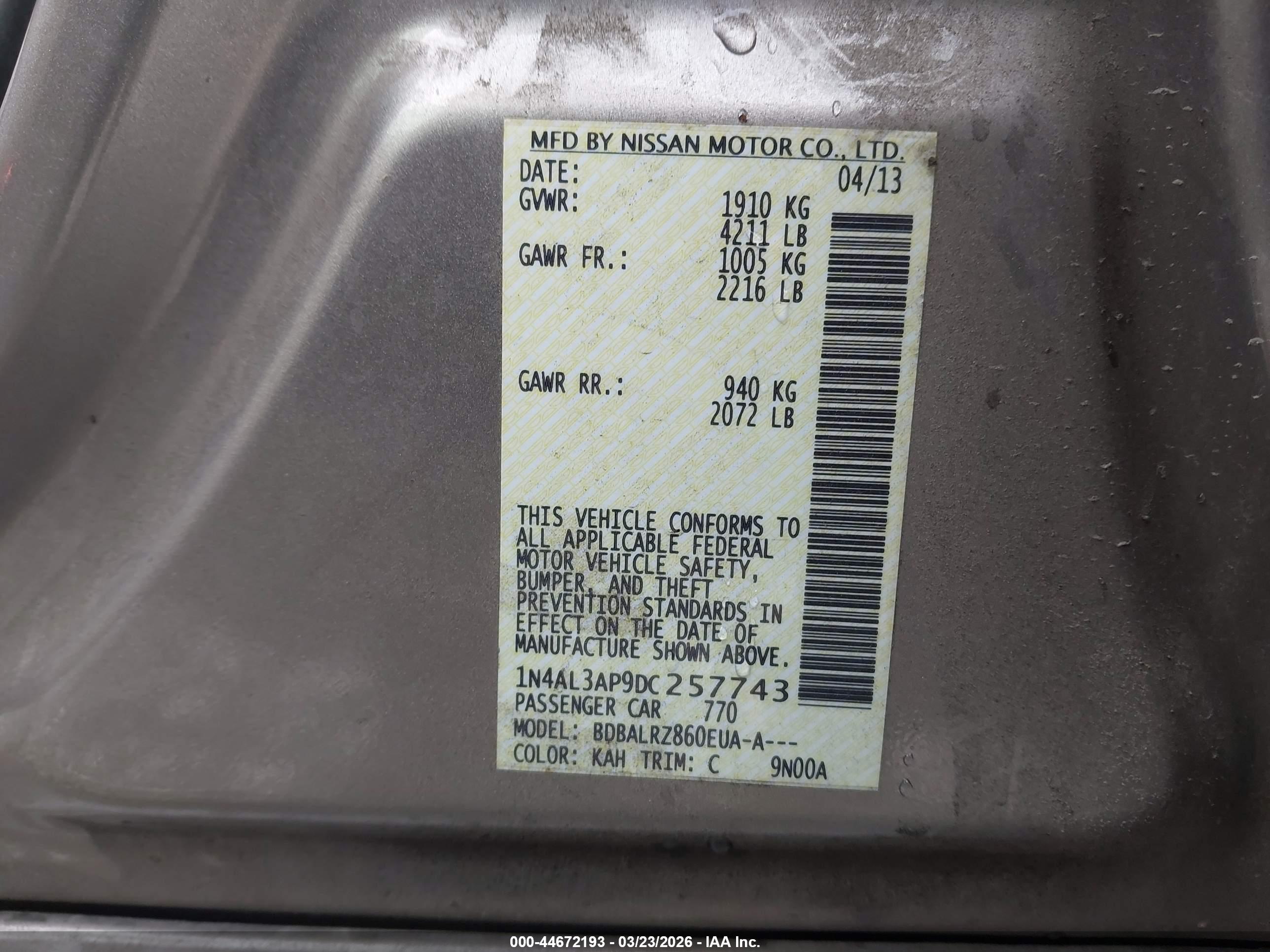 NISSAN ALTIMA image 9
