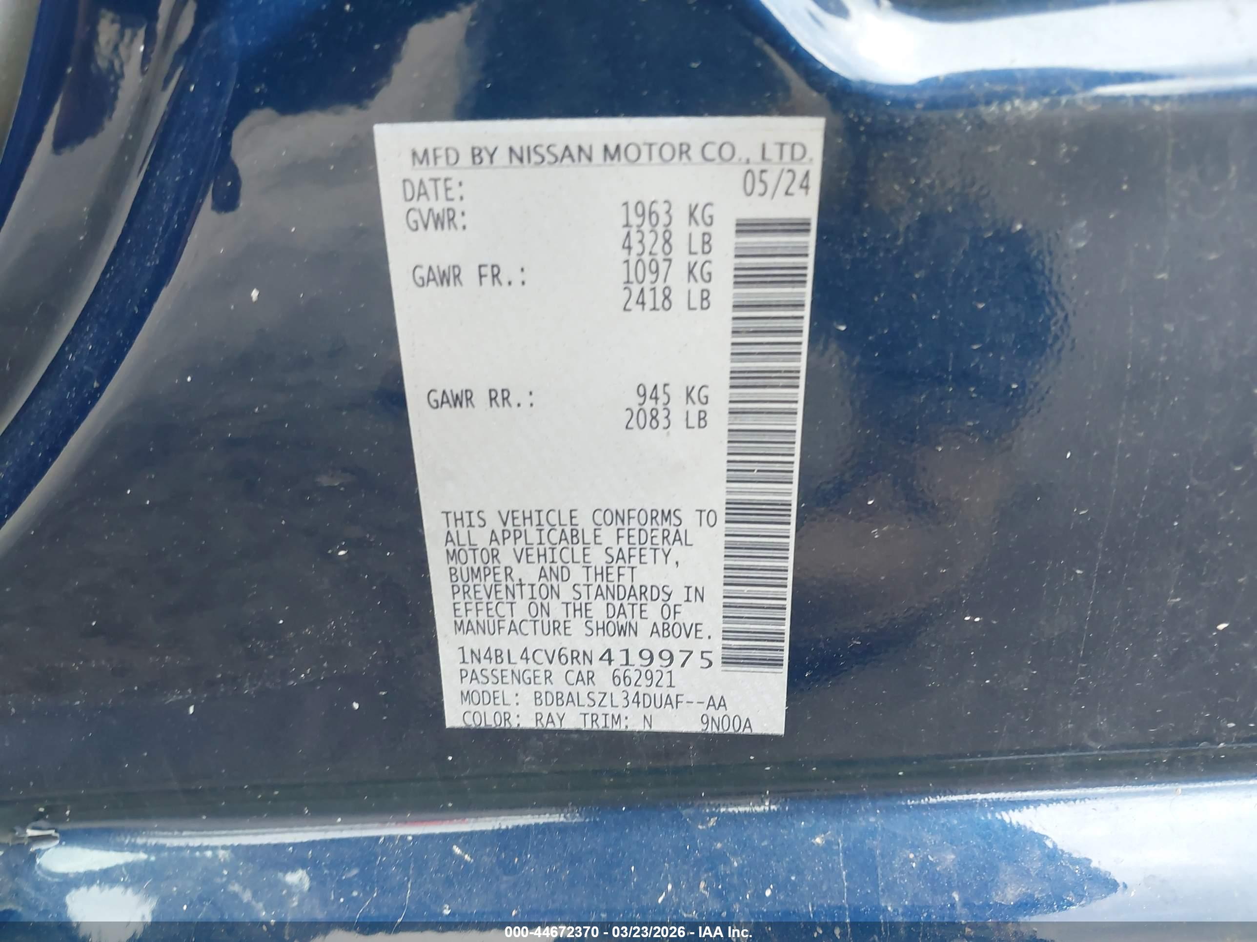 NISSAN ALTIMA image 9