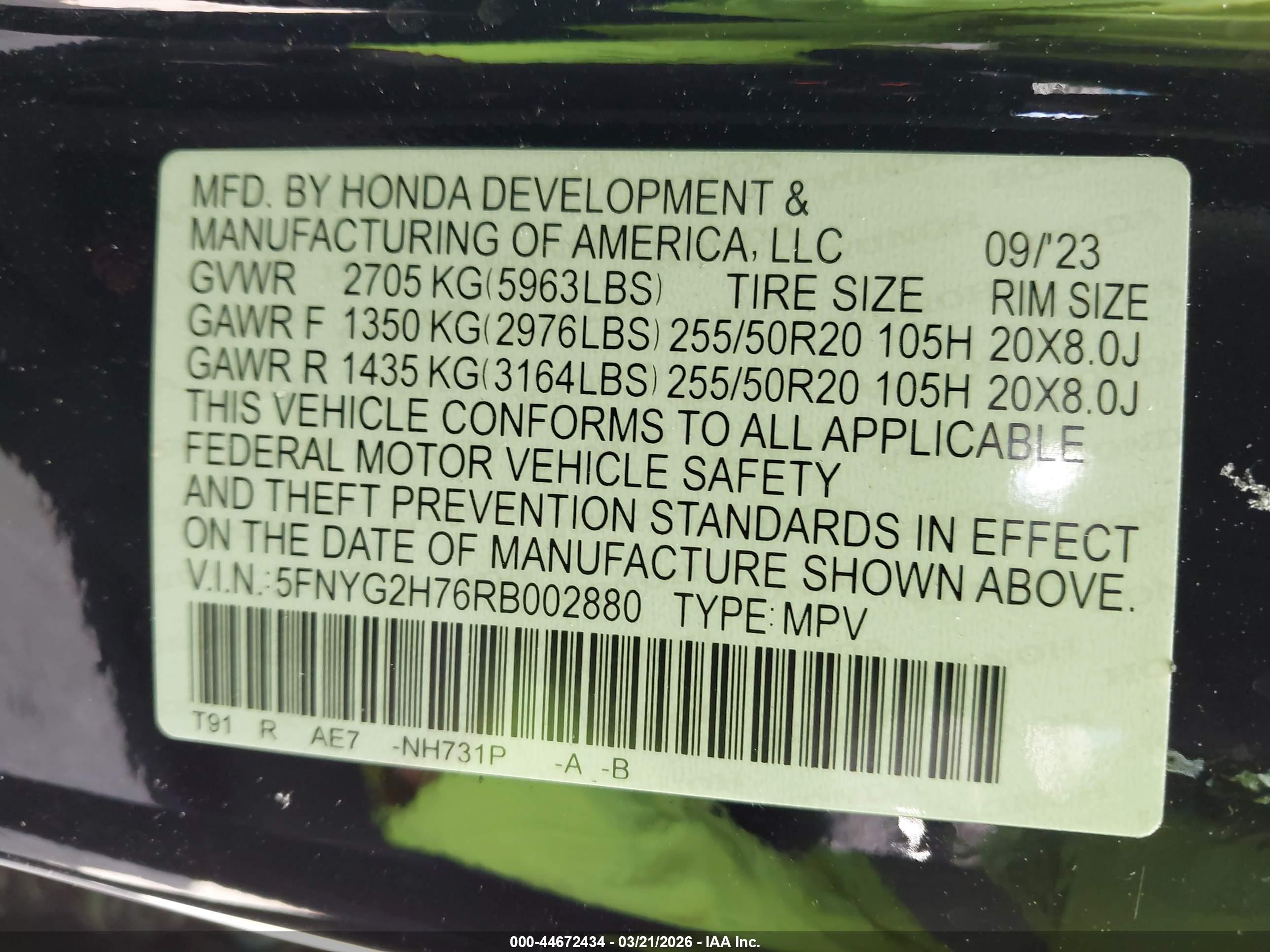 HONDA PILOT image 9