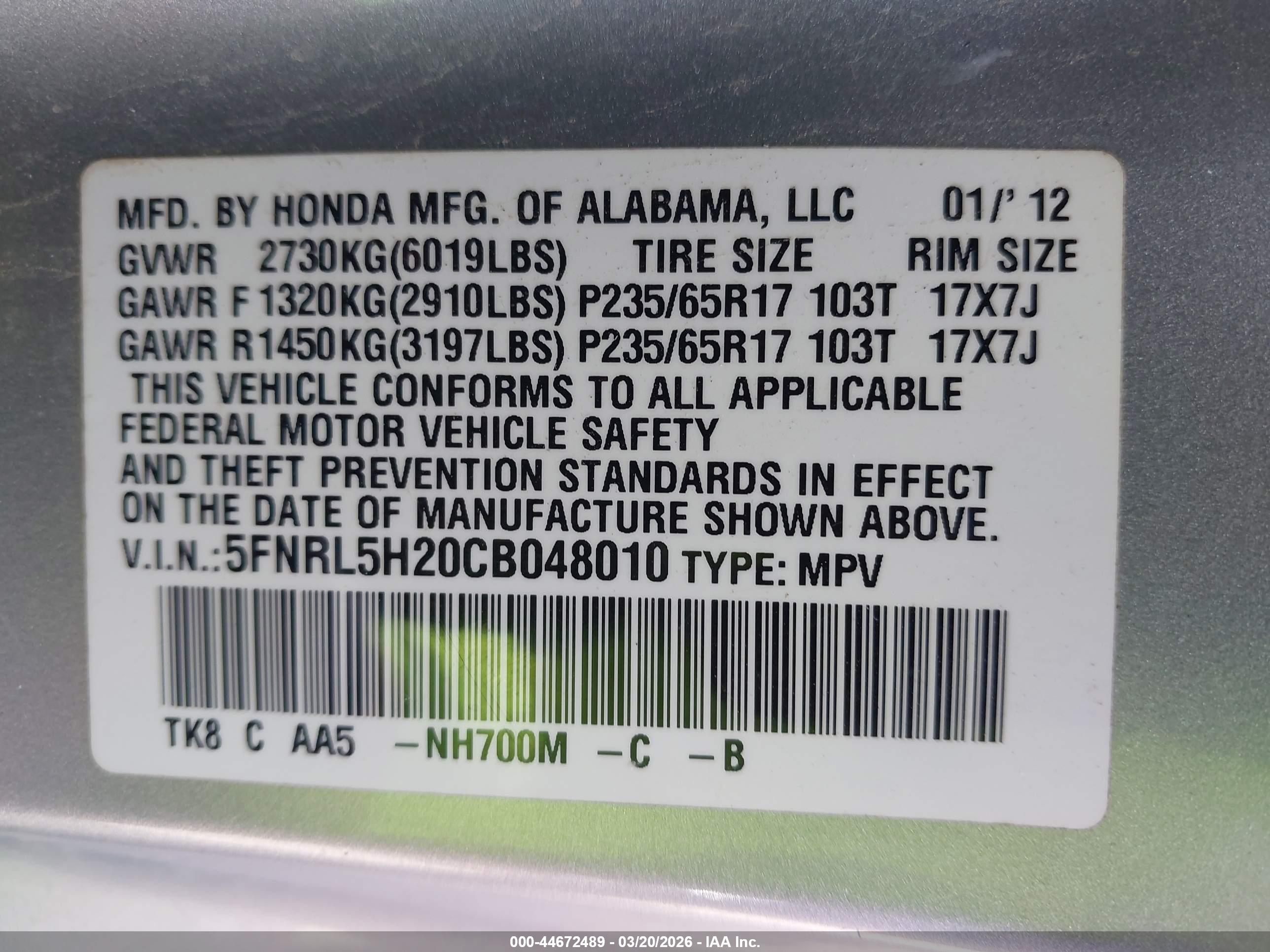 HONDA ODYSSEY image 9