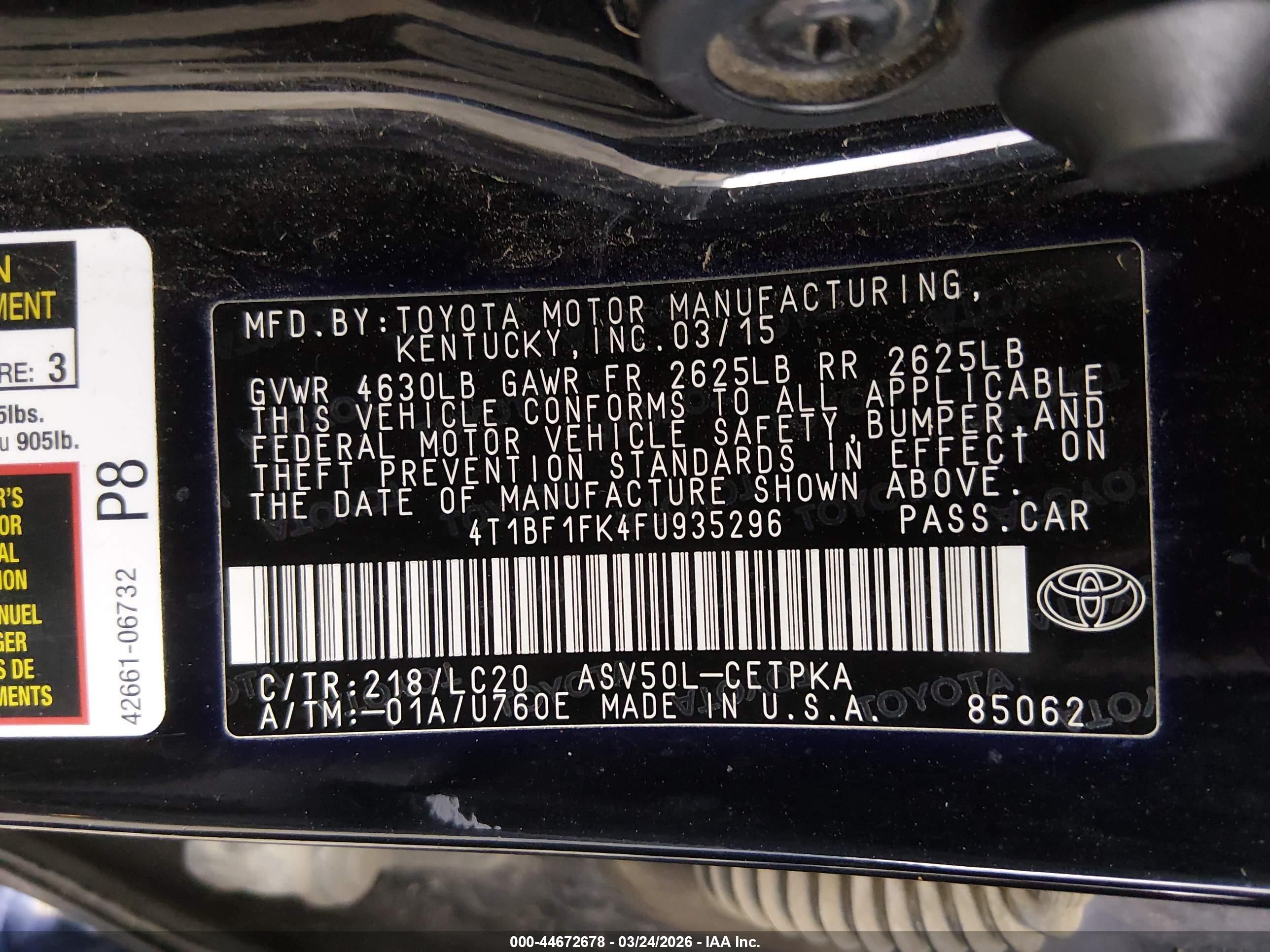 TOYOTA CAMRY image 9