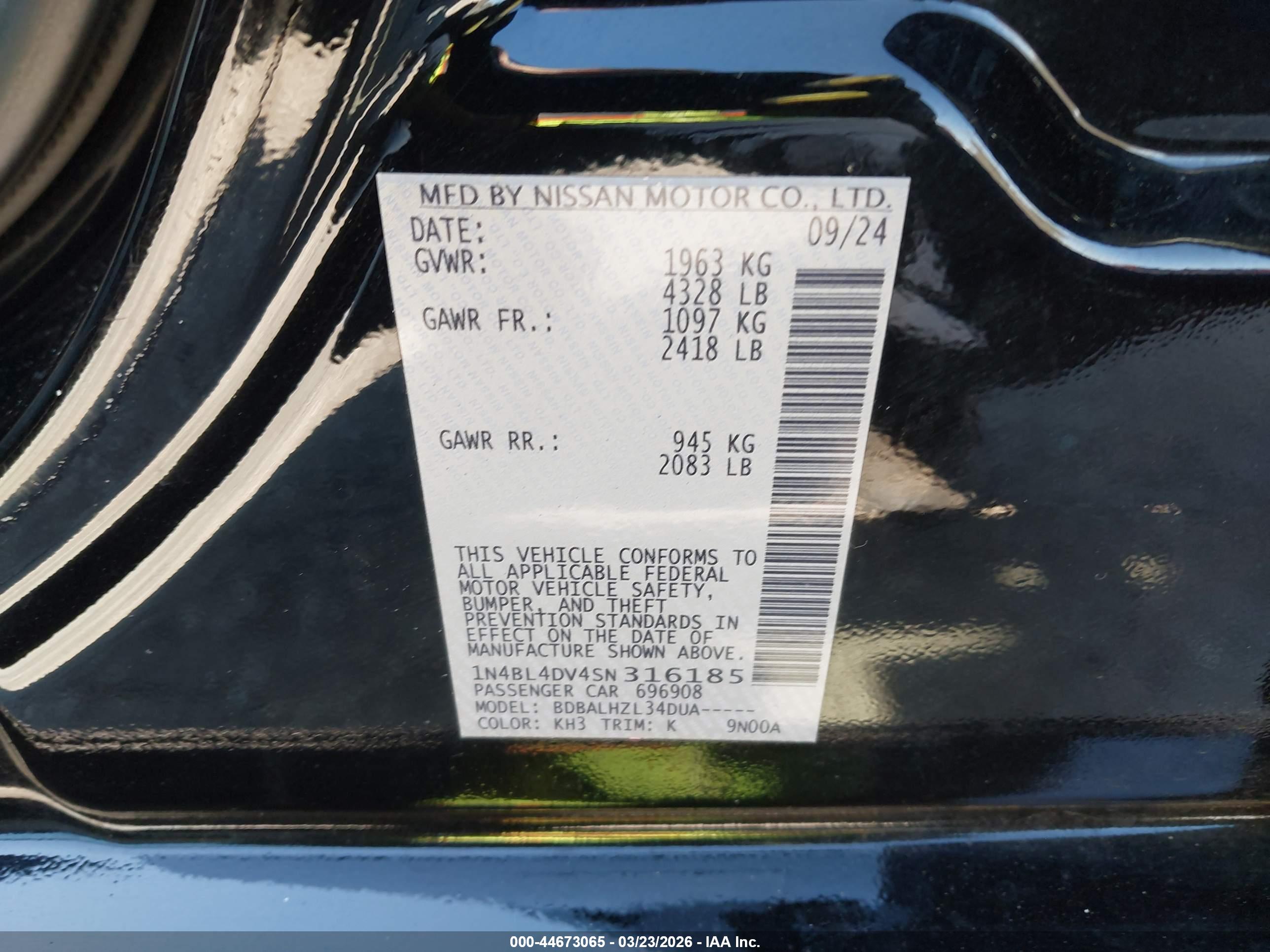 NISSAN ALTIMA image 9