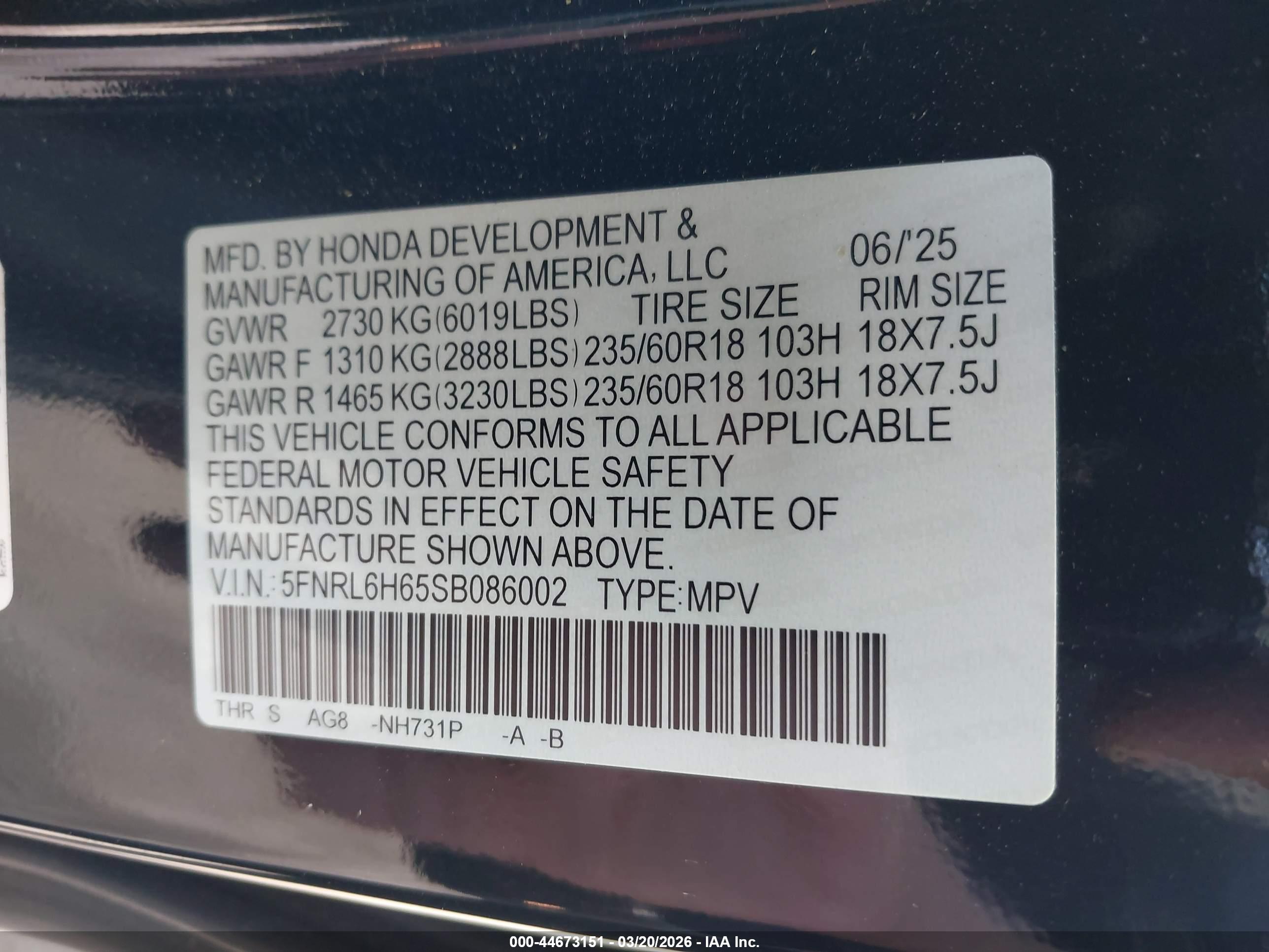 HONDA ODYSSEY image 9