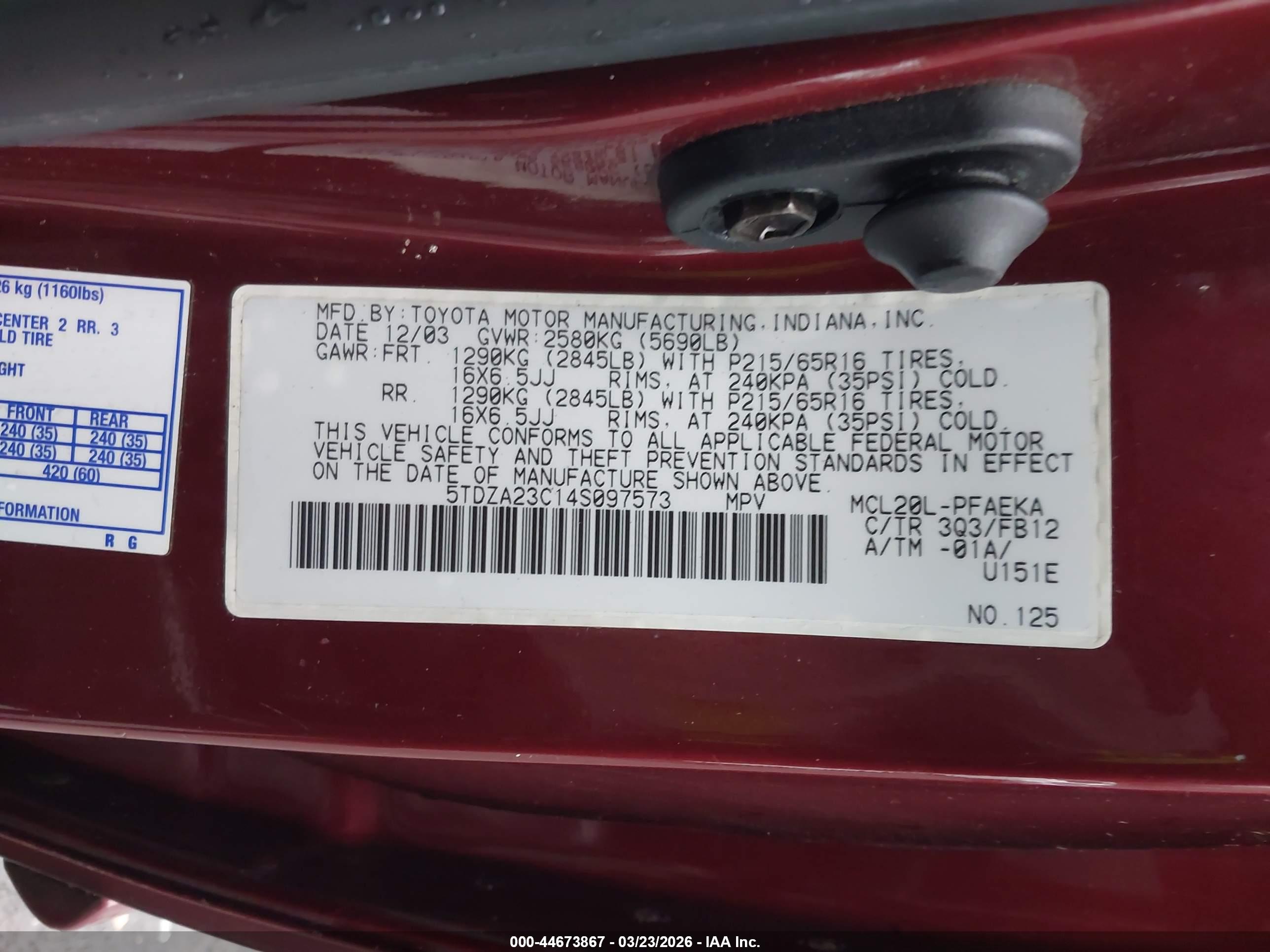 TOYOTA SIENNA image 9