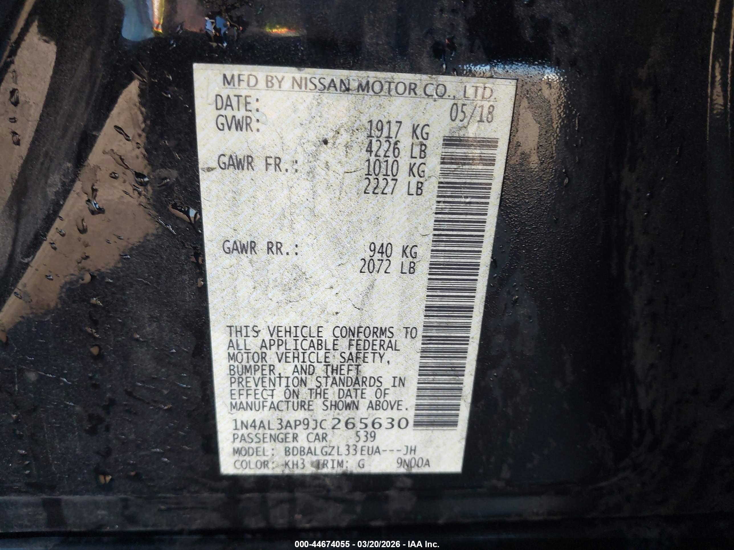 NISSAN ALTIMA image 9