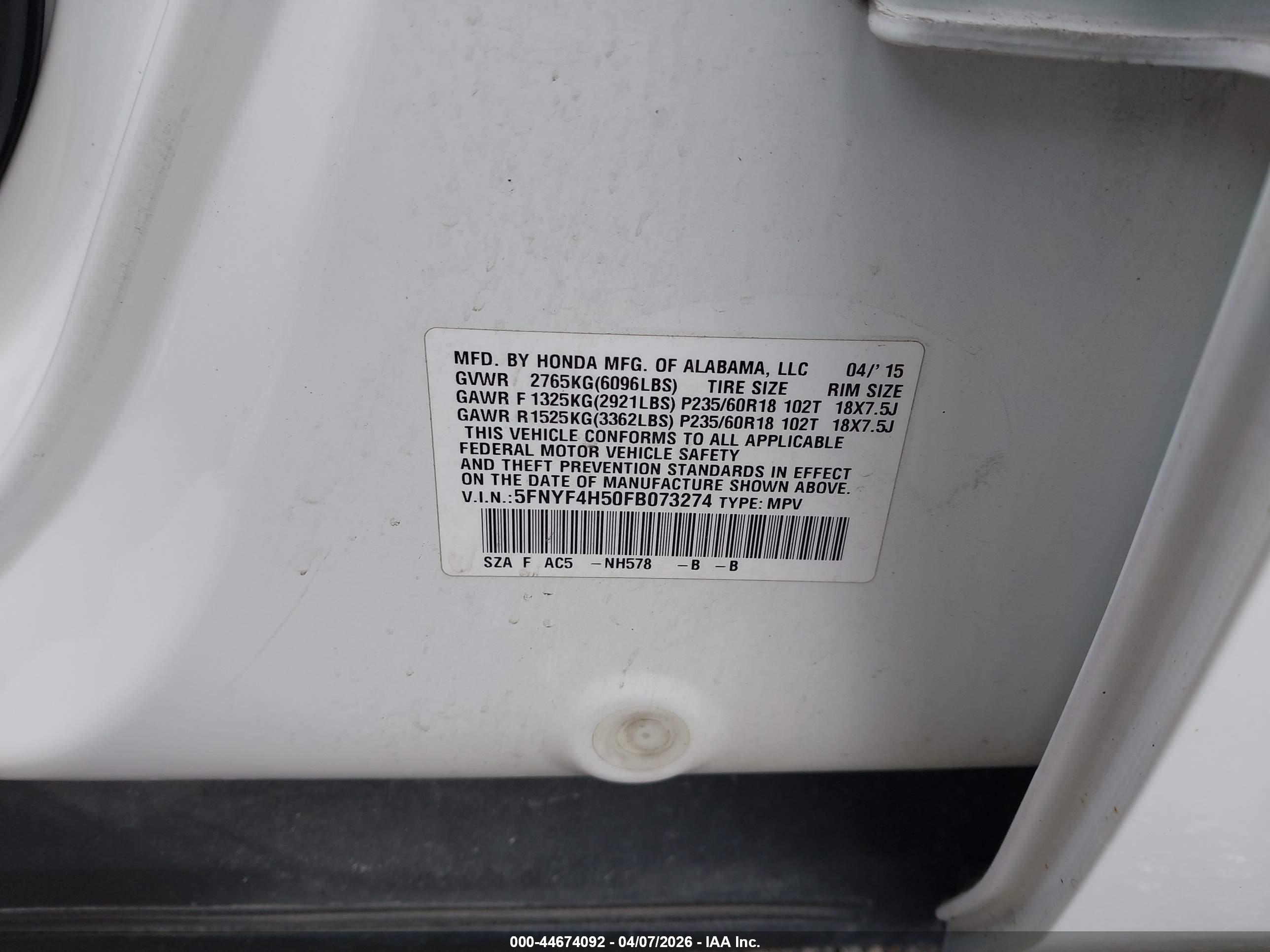 HONDA PILOT image 9