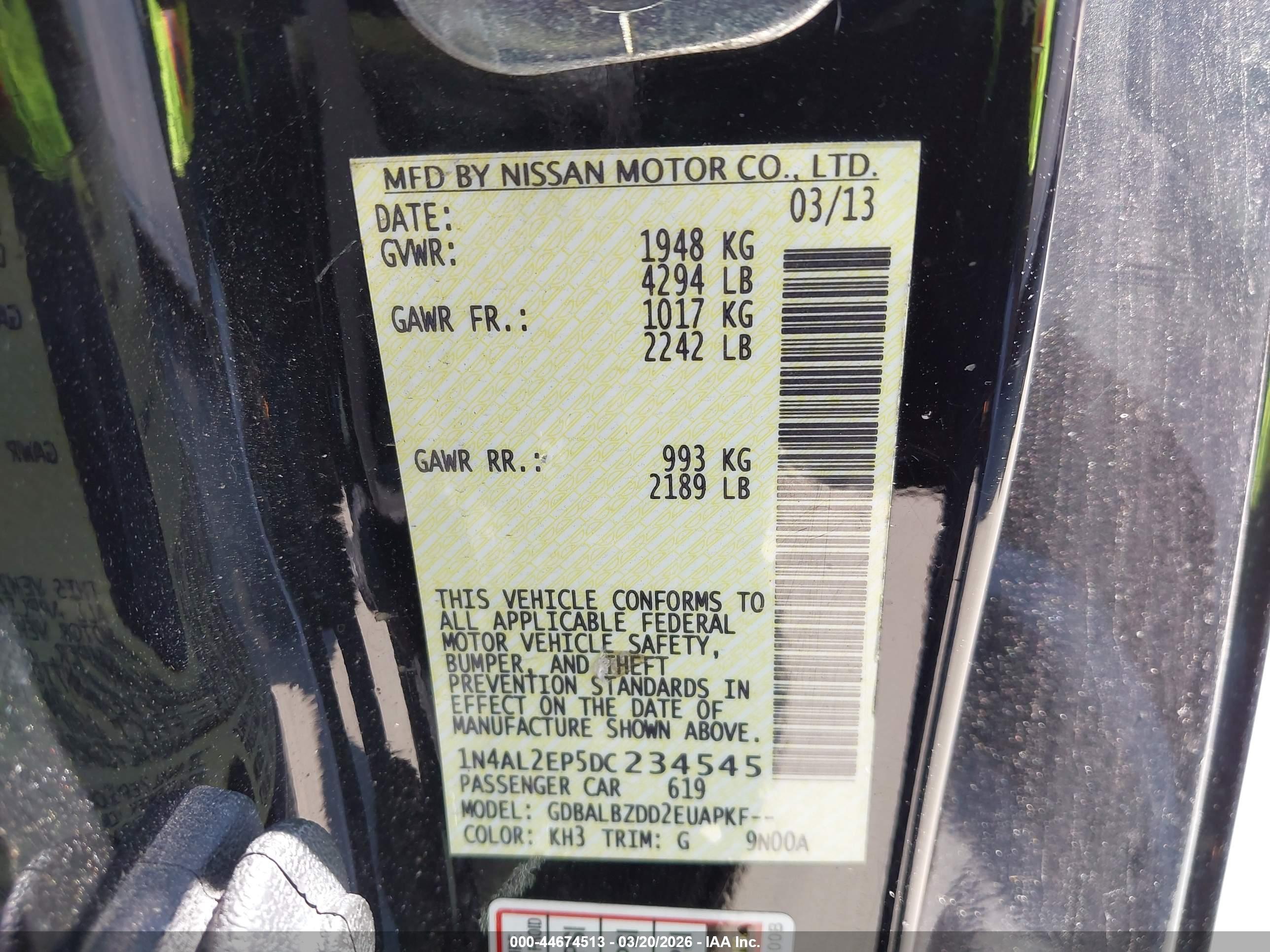 NISSAN ALTIMA image 9