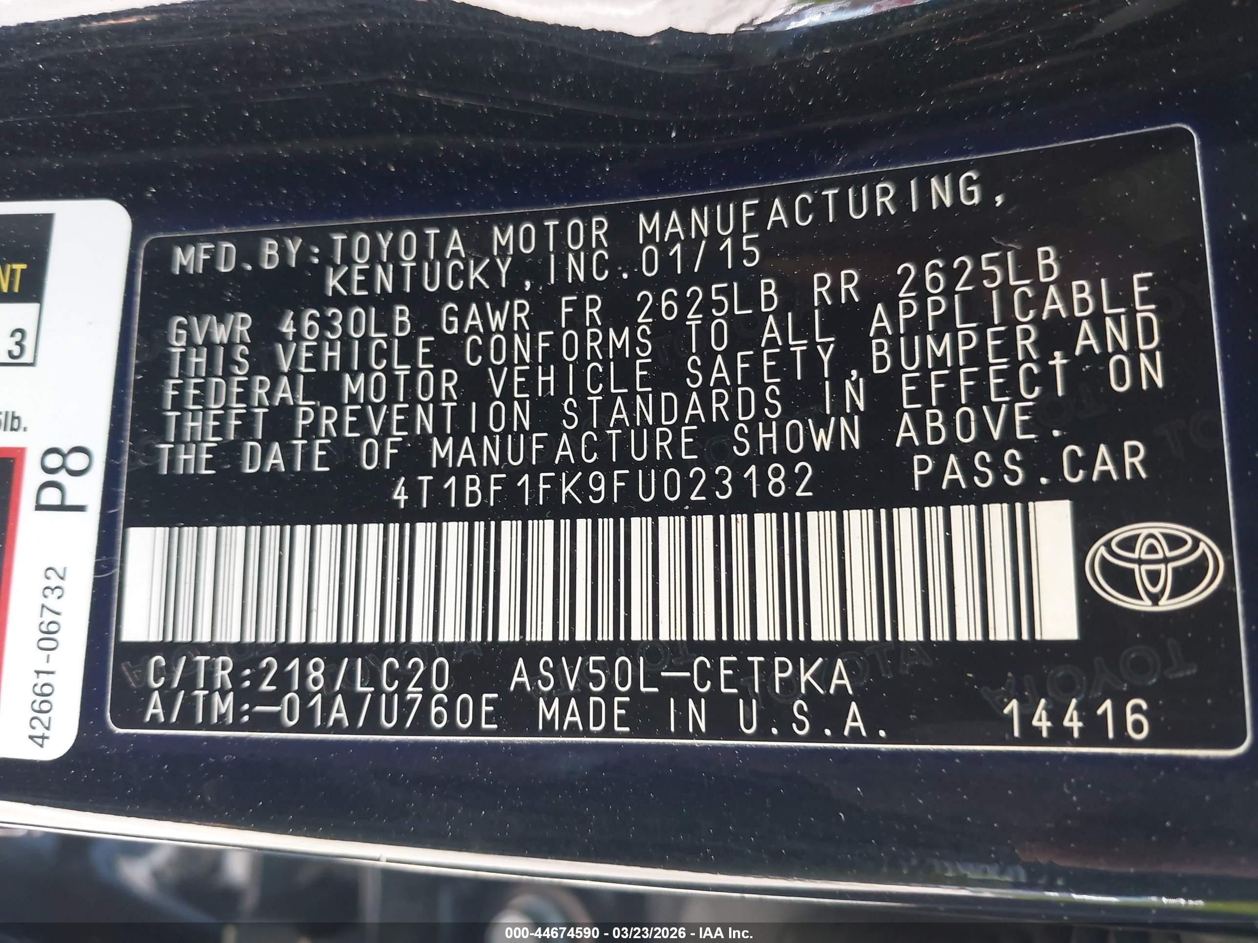 TOYOTA CAMRY image 9