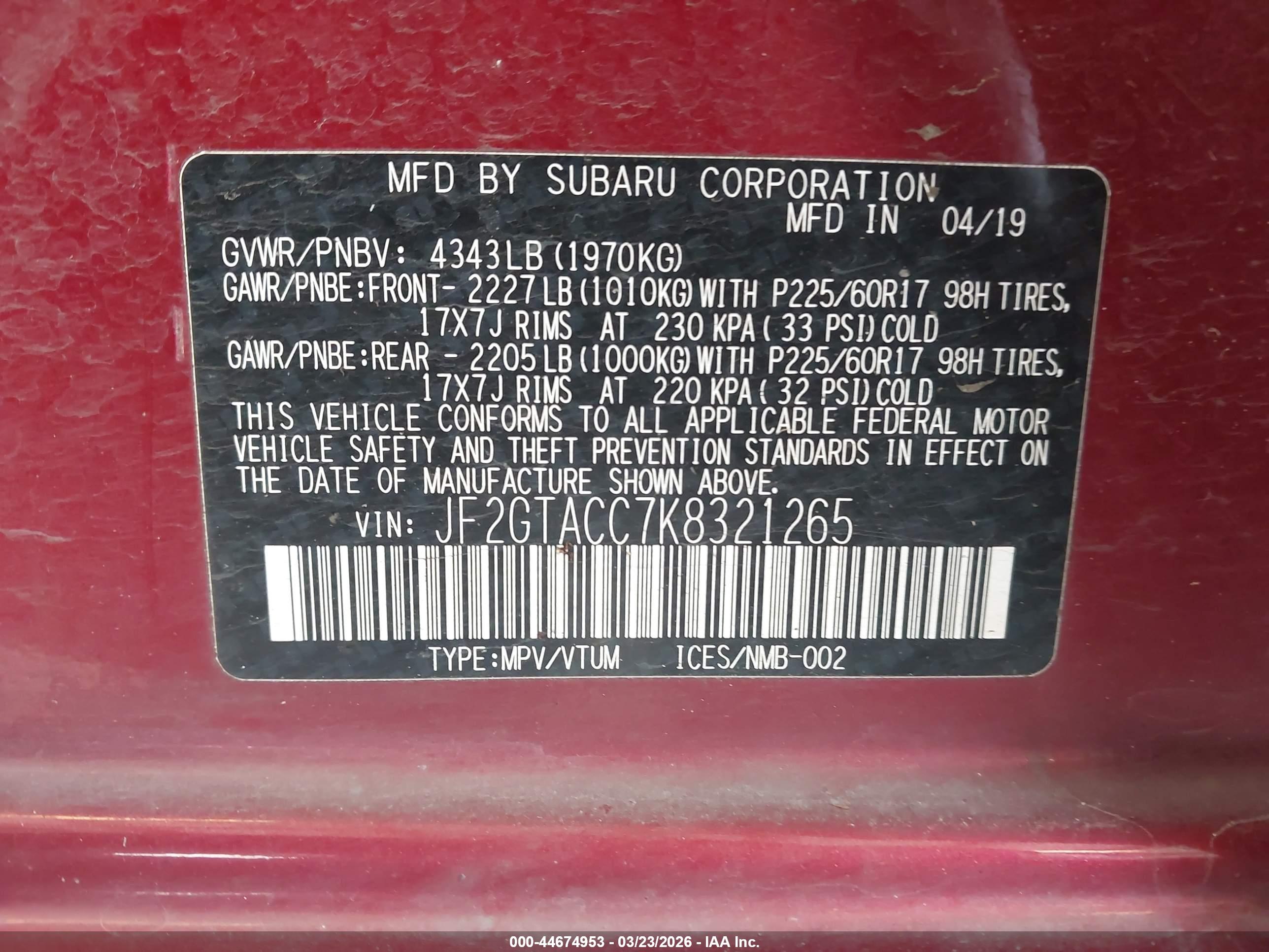 SUBARU CROSSTREK image 9
