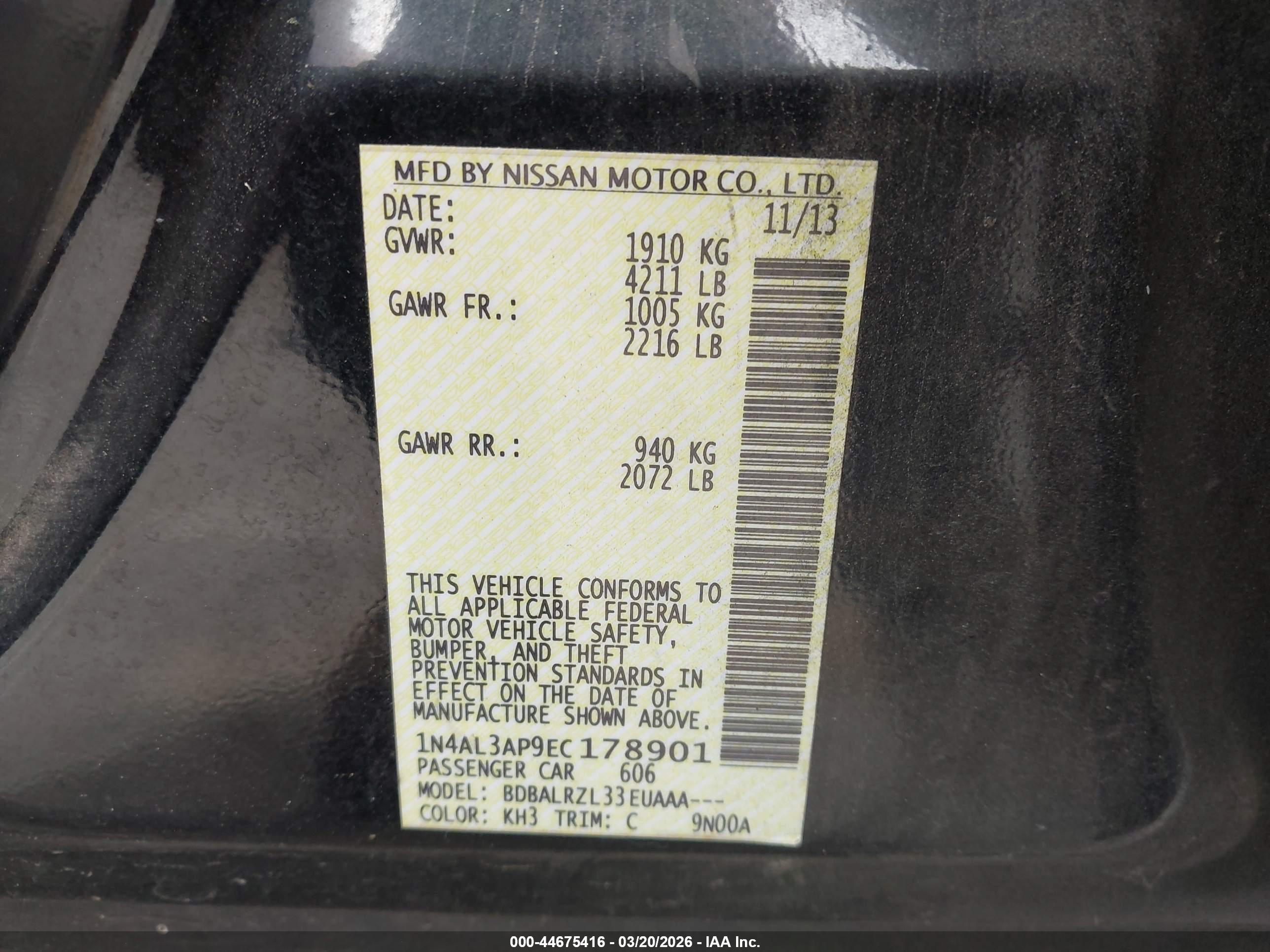 NISSAN ALTIMA image 9