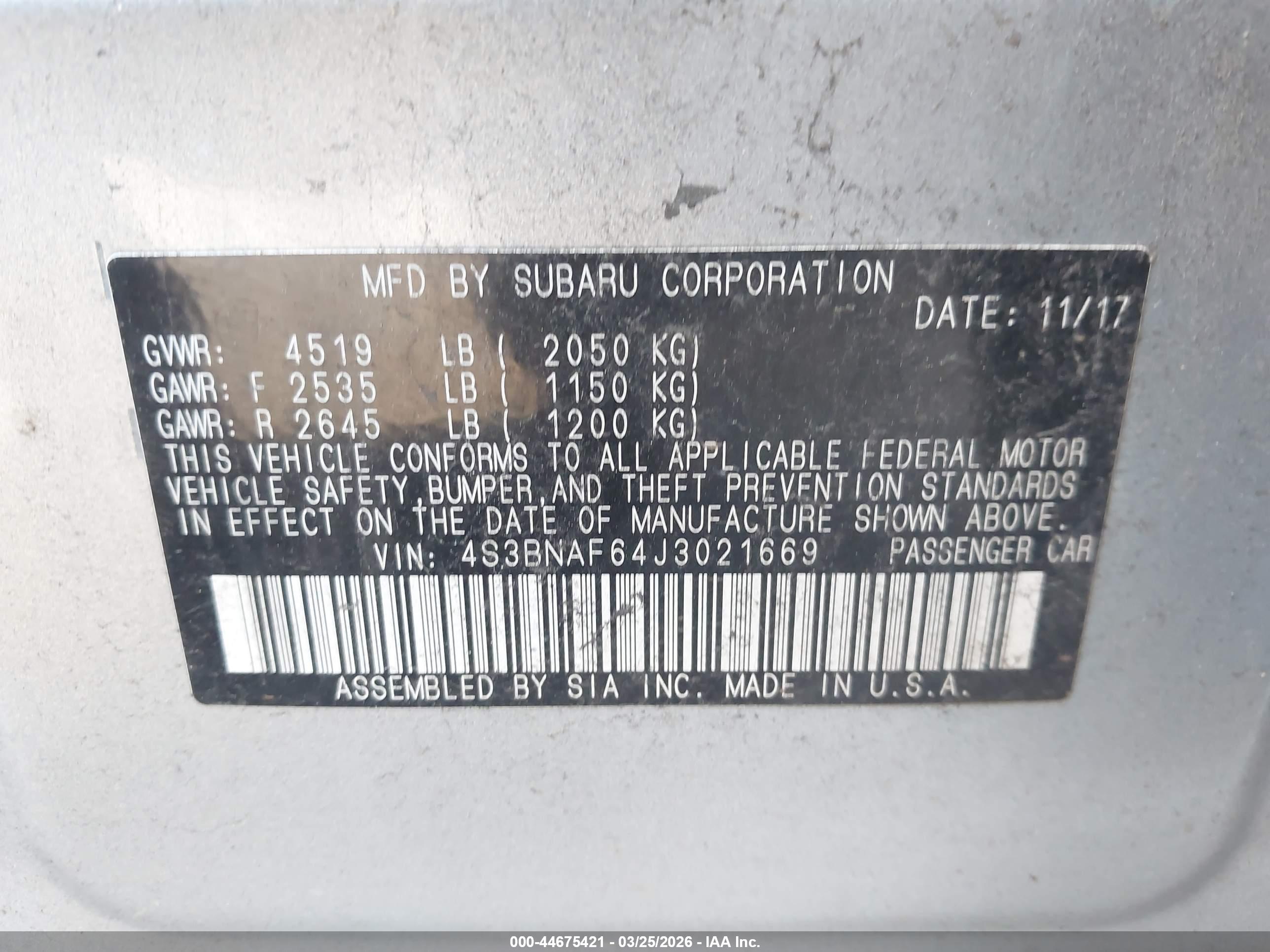 SUBARU LEGACY image 9
