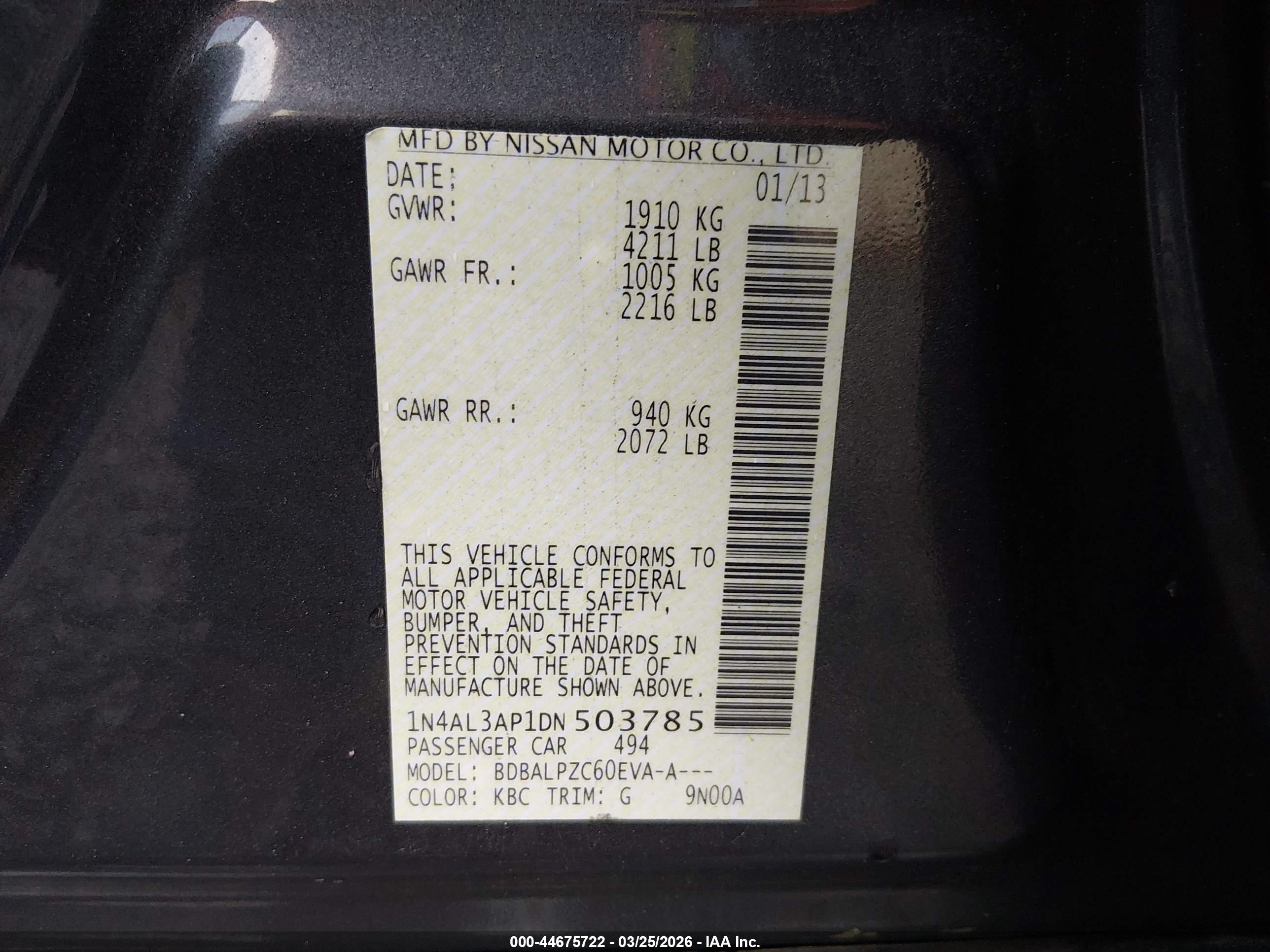 NISSAN ALTIMA image 9