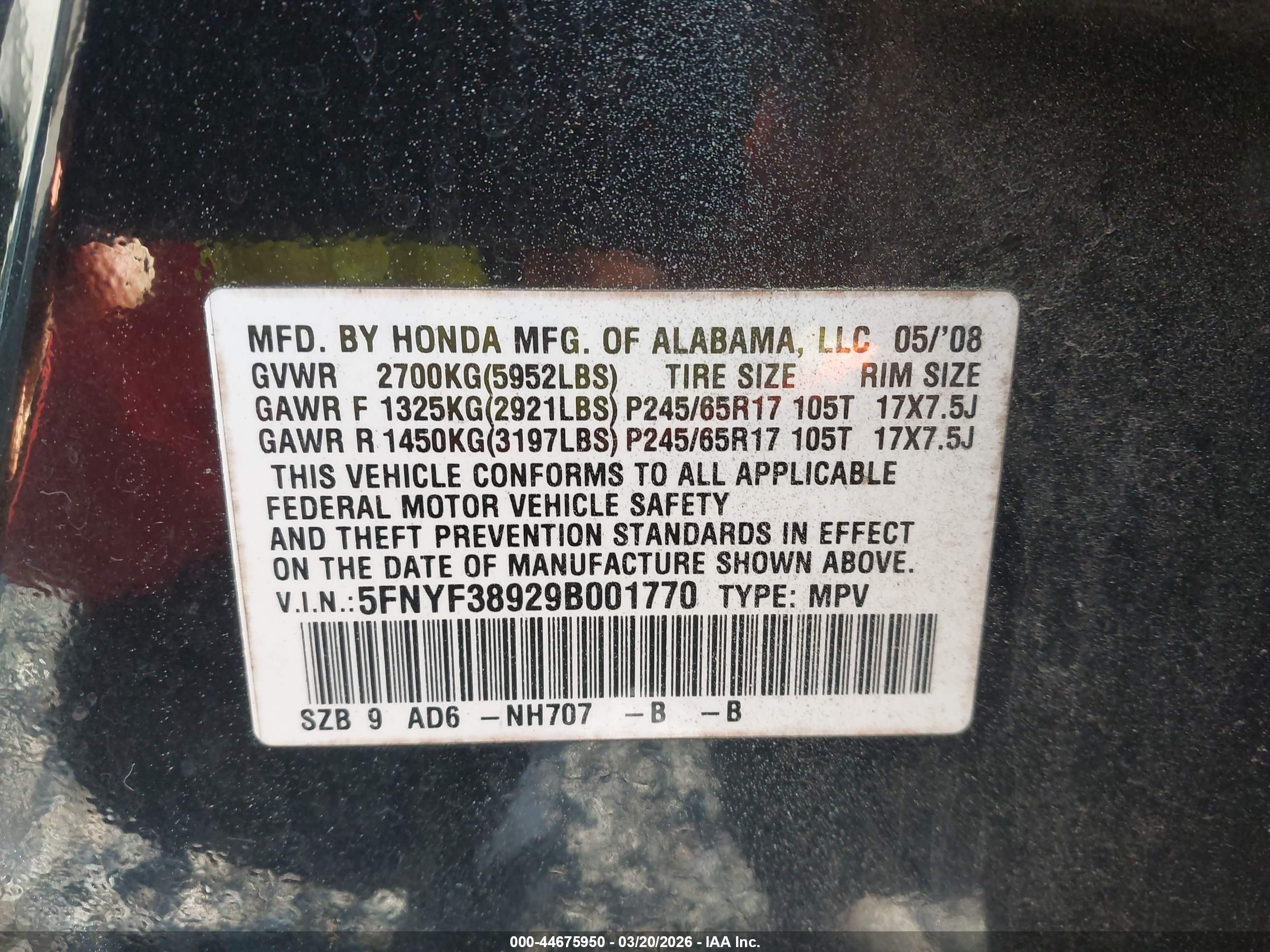 HONDA PILOT image 9