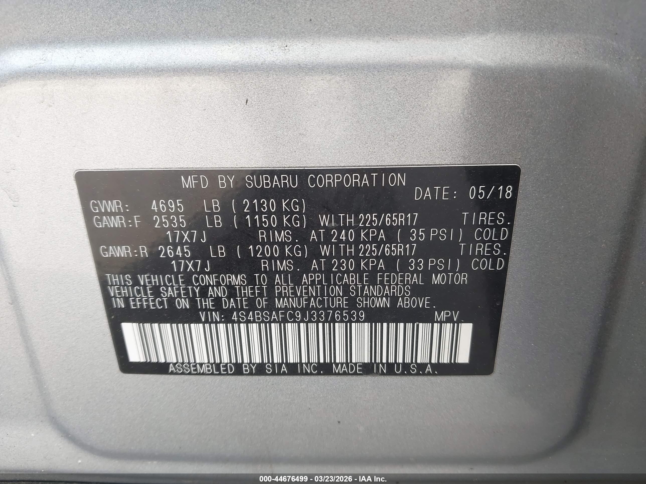SUBARU OUTBACK image 9
