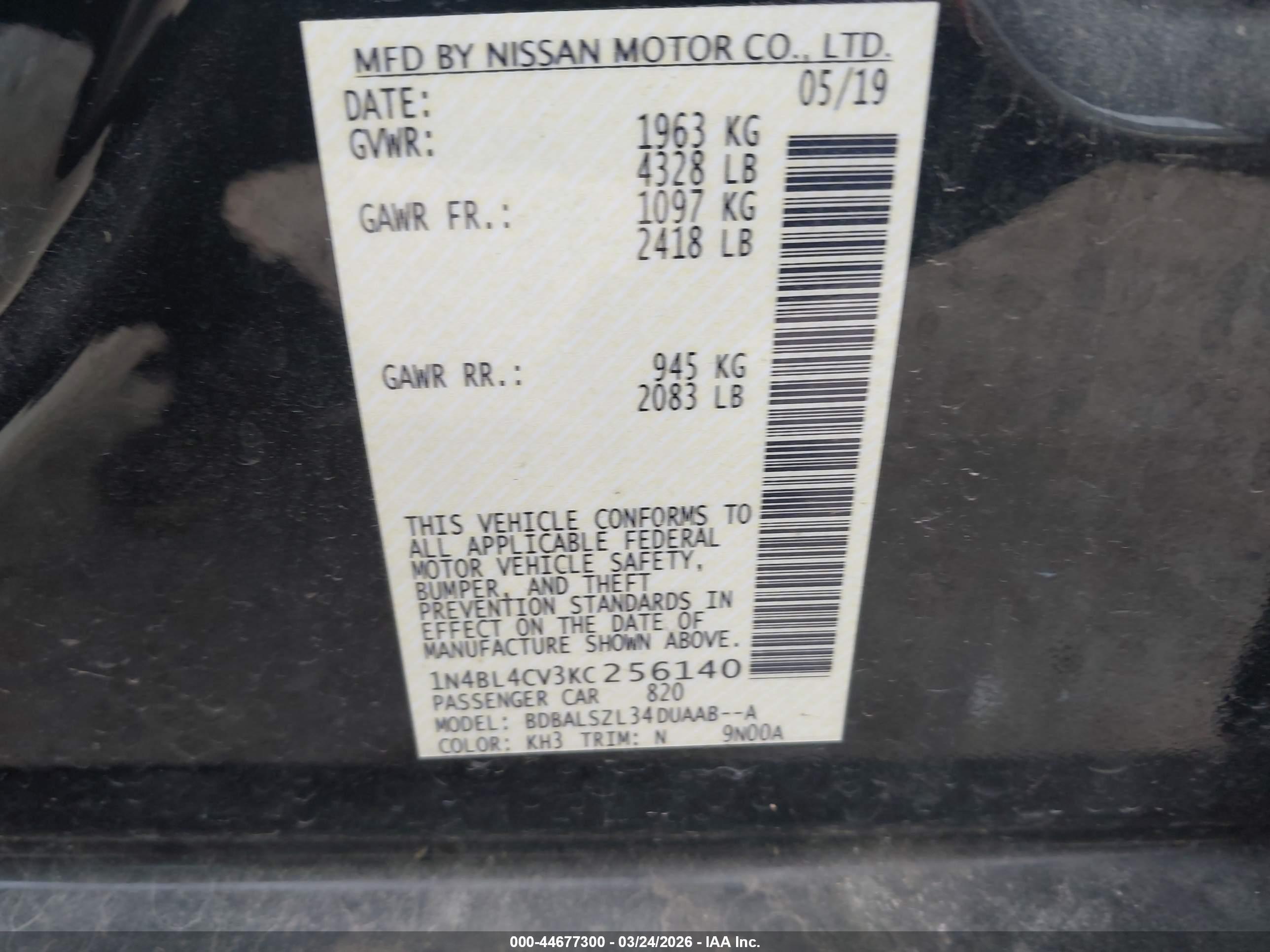 NISSAN ALTIMA image 9