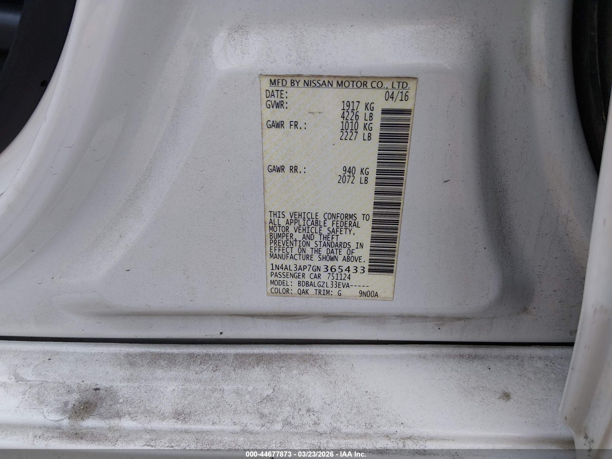 NISSAN ALTIMA image 9