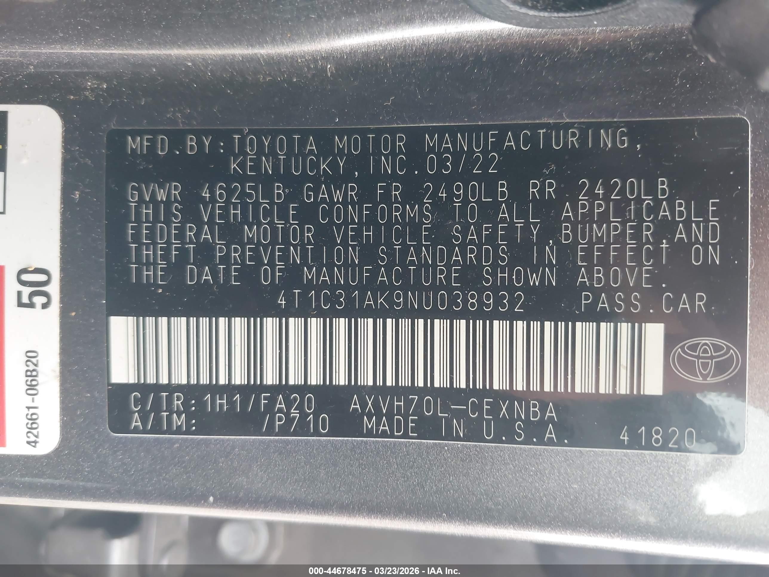 TOYOTA CAMRY image 9