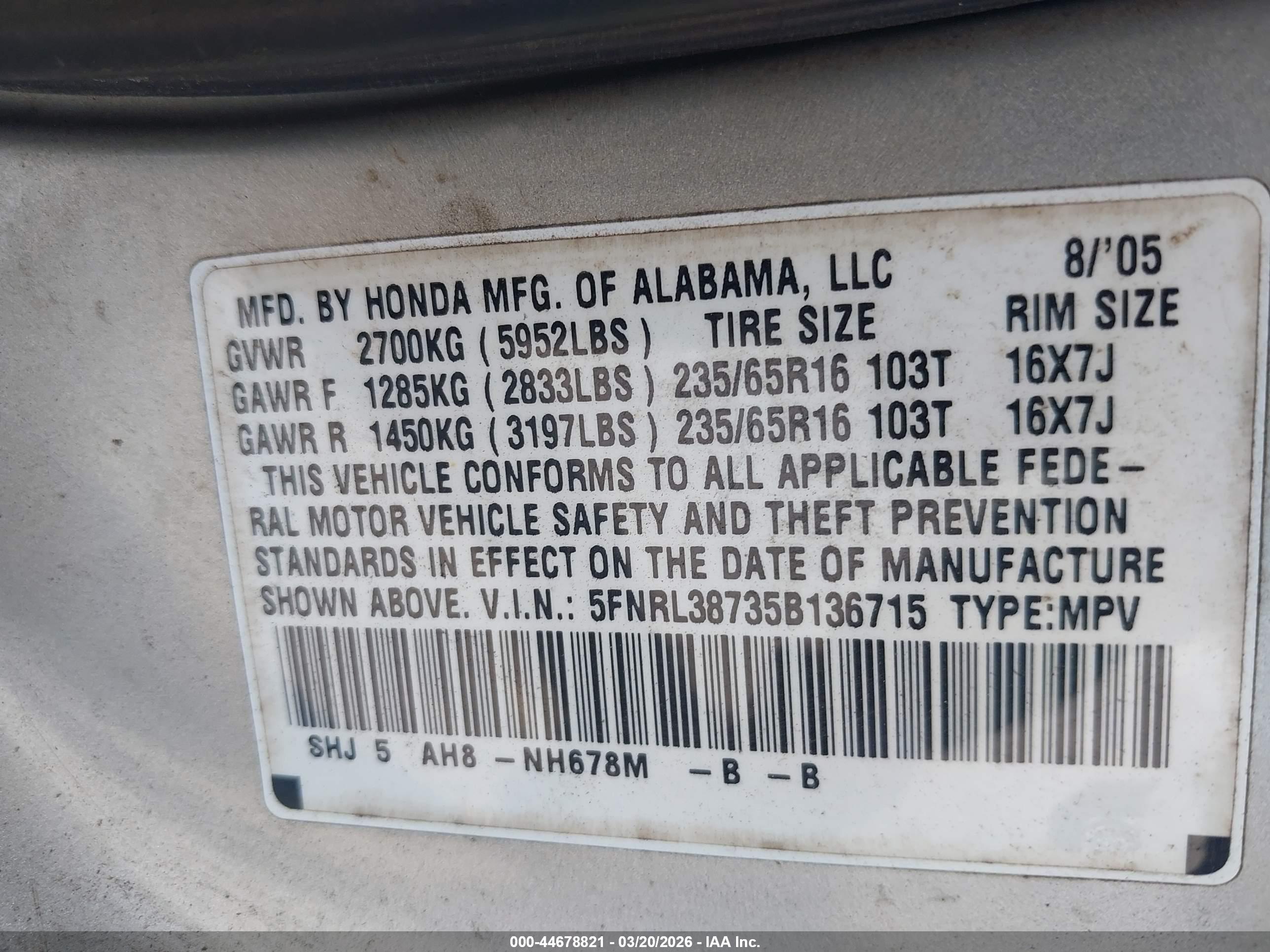 HONDA ODYSSEY image 9