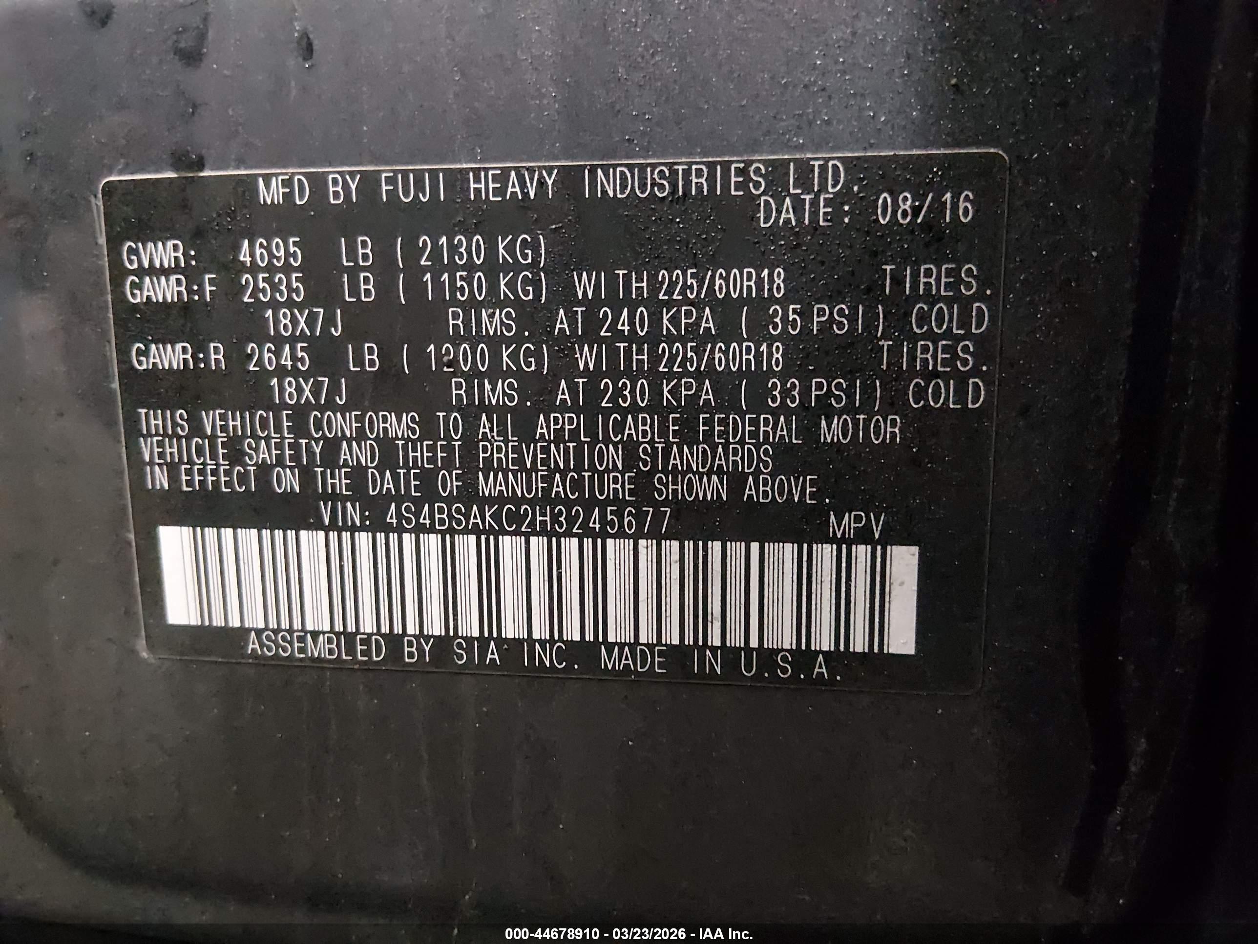 SUBARU OUTBACK image 9