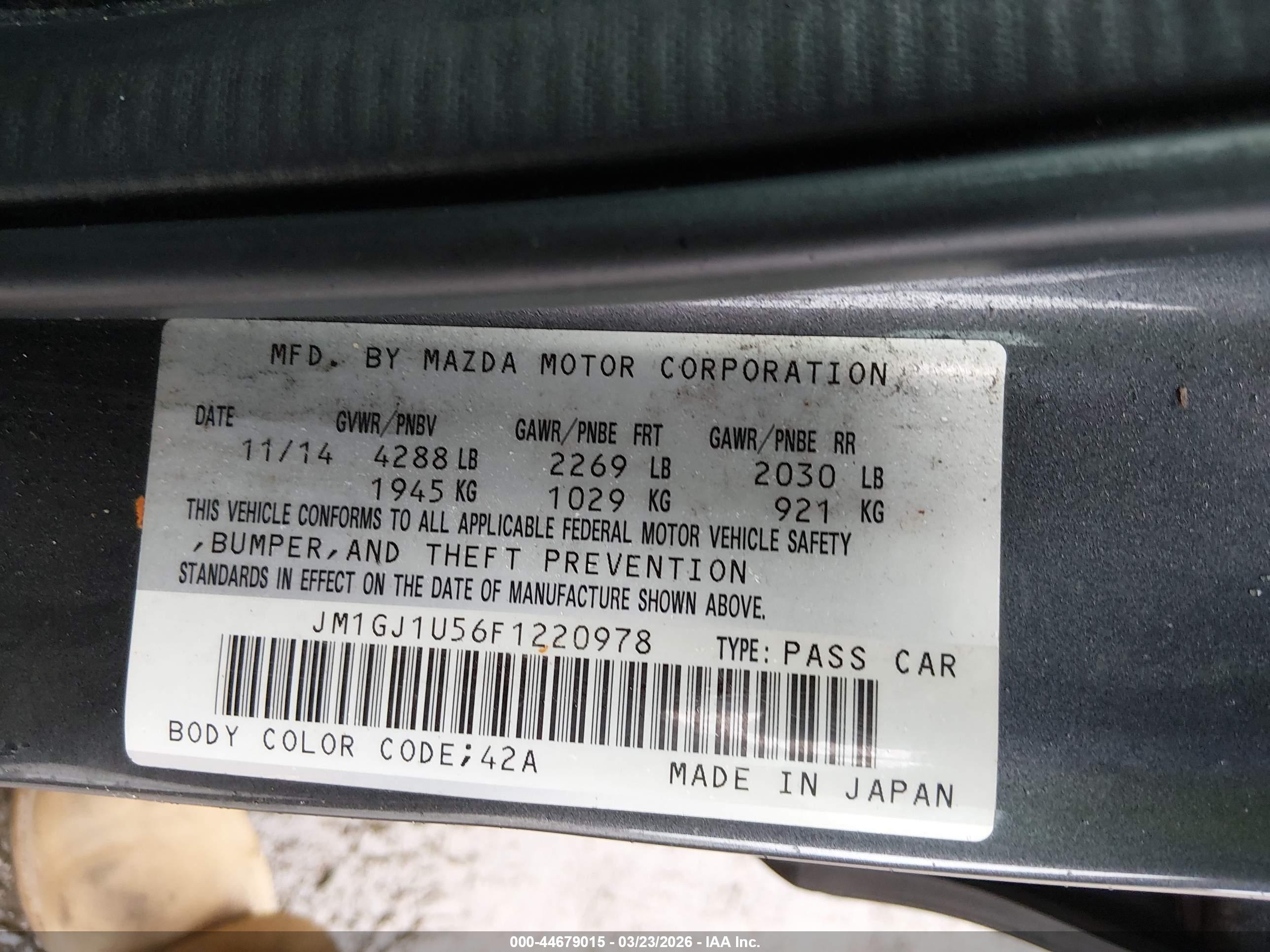 MAZDA MAZDA6 image 9