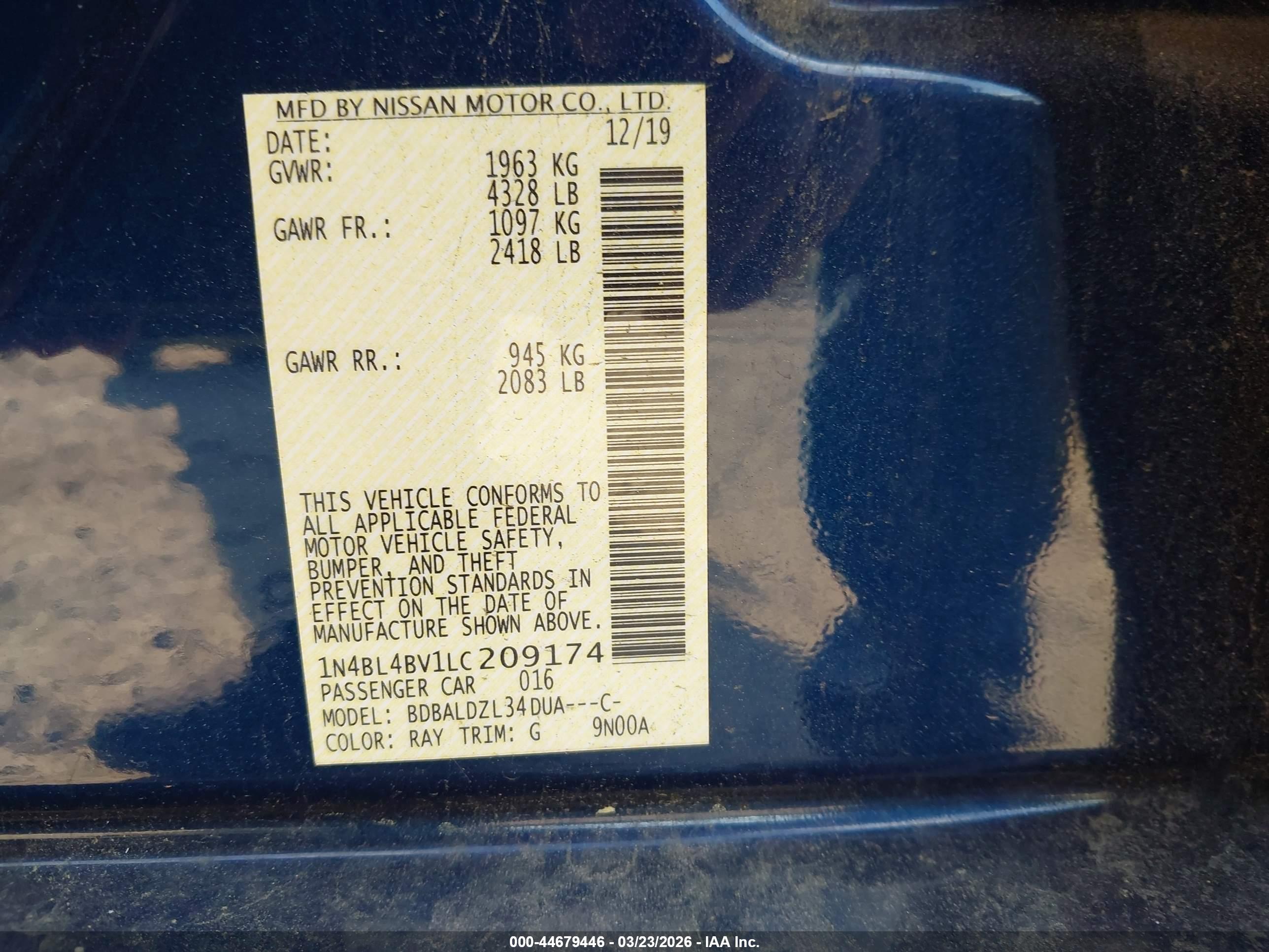 NISSAN ALTIMA image 9