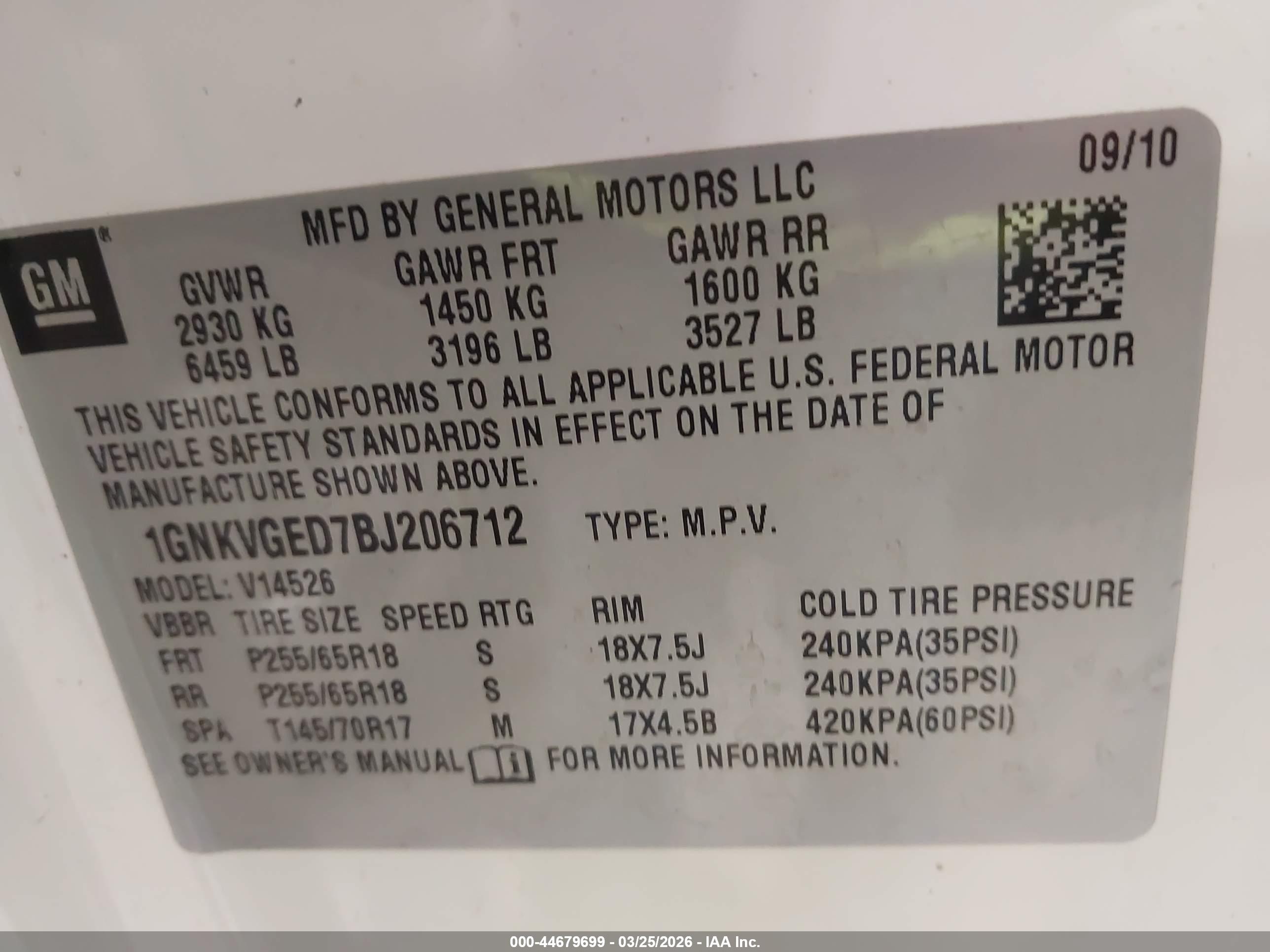 CHEVROLET TRAVERSE image 9