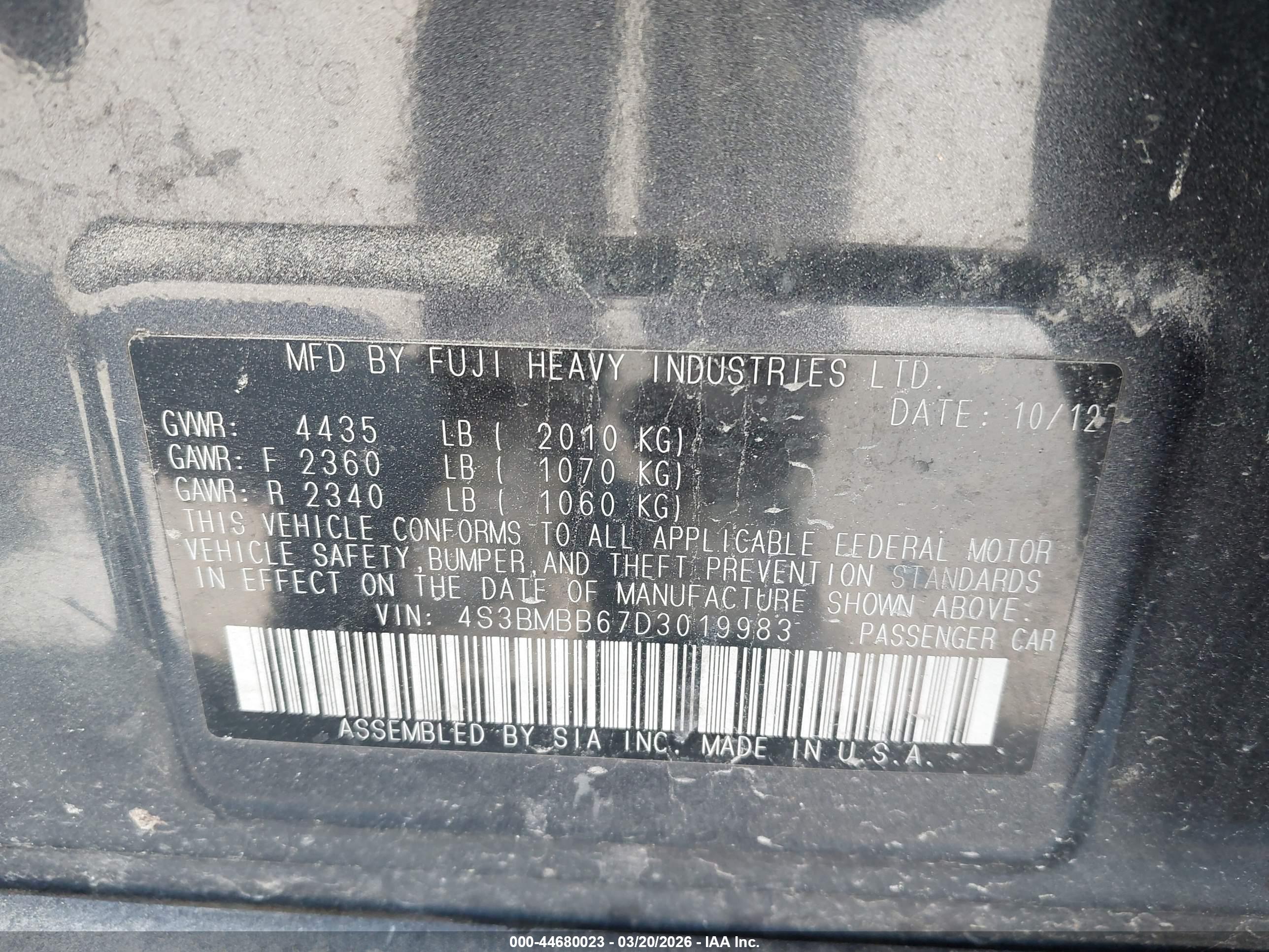 SUBARU LEGACY image 9