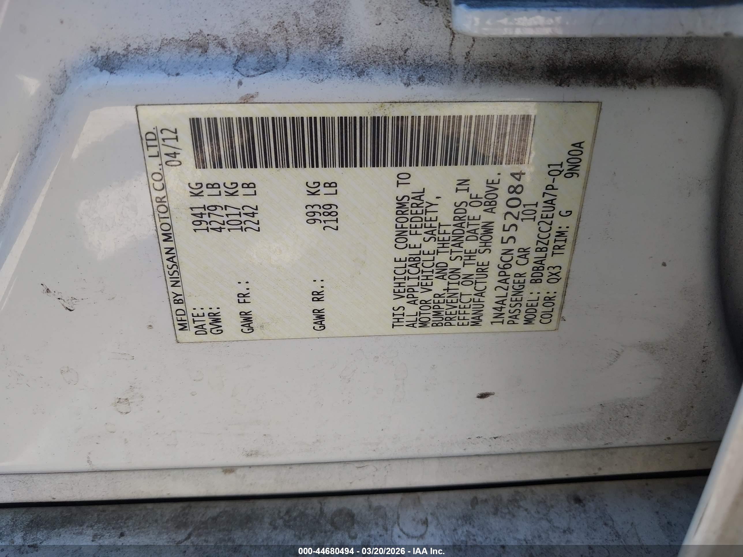 NISSAN ALTIMA image 9
