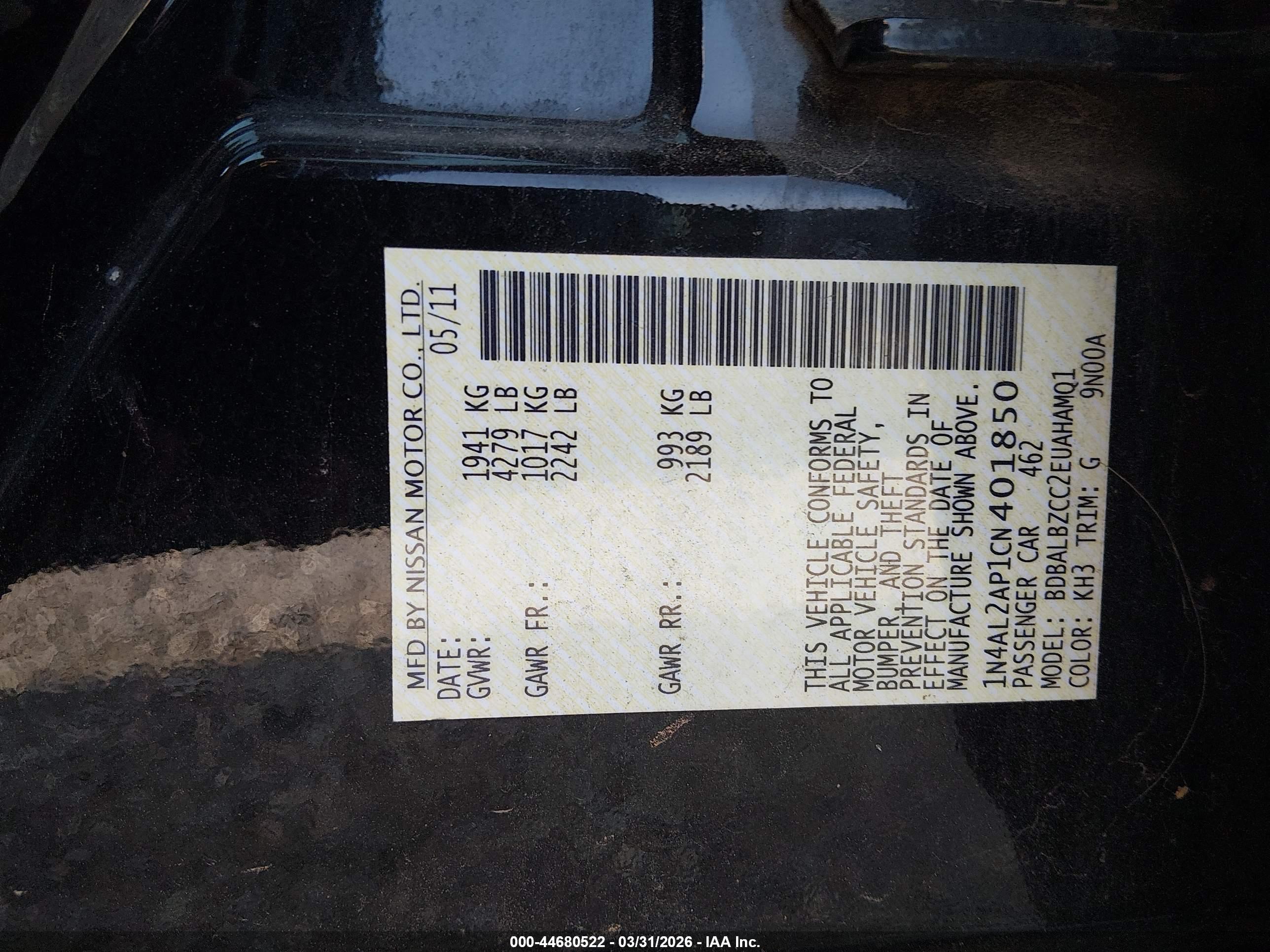 NISSAN ALTIMA image 9