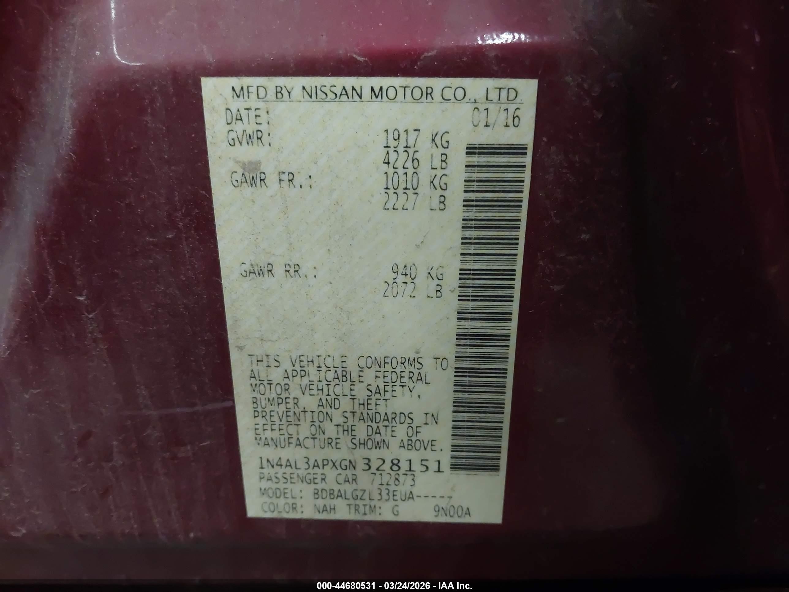 NISSAN ALTIMA image 9
