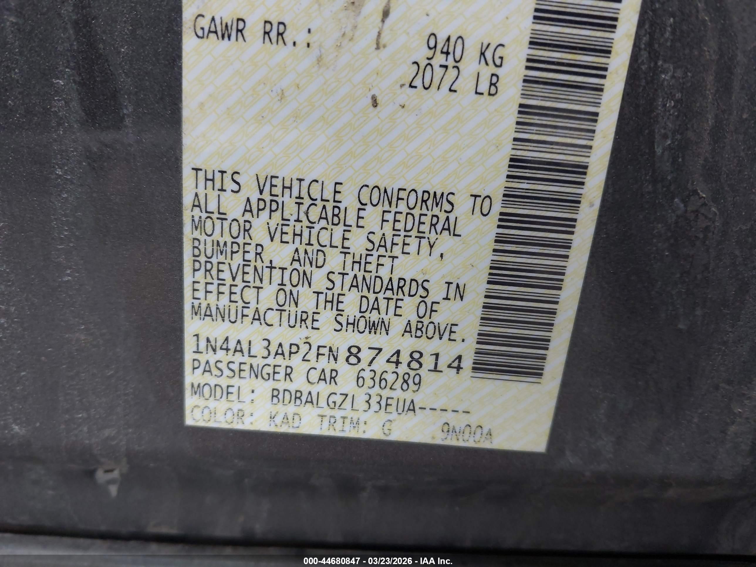 NISSAN ALTIMA image 9